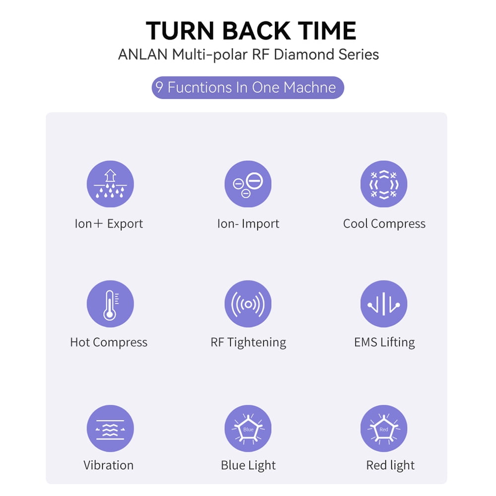 ANLAN Facial Massager EMS RF Beauty Device Face Lifting Machine Therapy Sonic Vibration Wrinkle Removal Skin Tightening ,Pink - Image 4