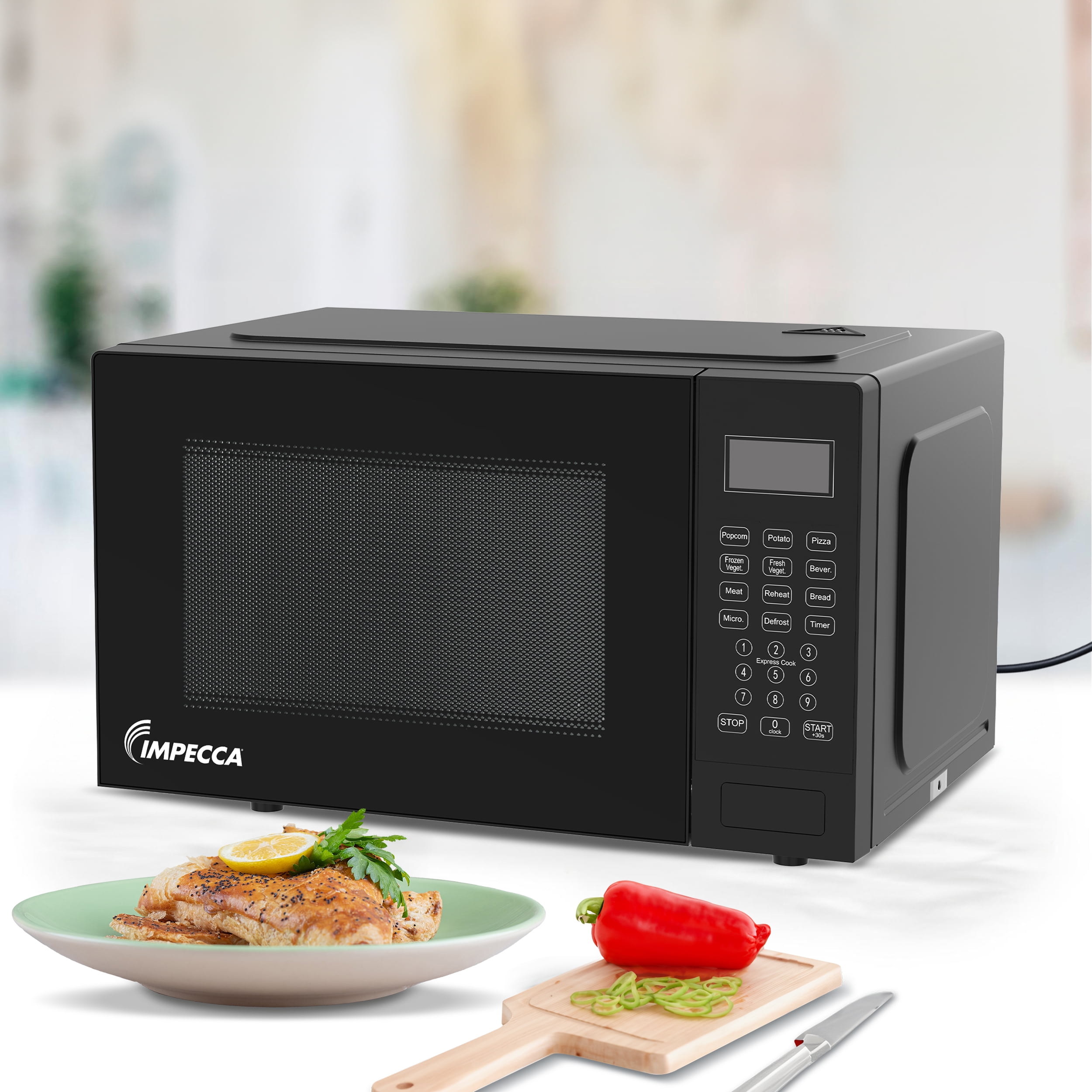 Impecca 0.9 cu ft Countertop Microwave Oven in Classic Black - Image 5