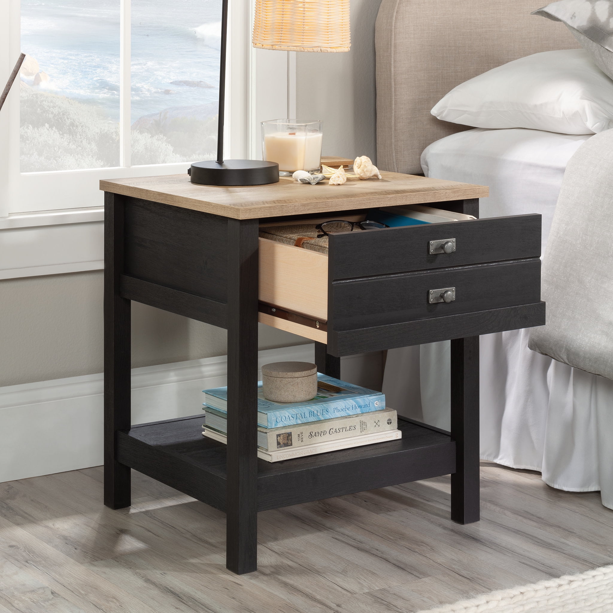 Sauder Cottage Road Nightstand with Drawer, Raven Oak Finish - Image 6