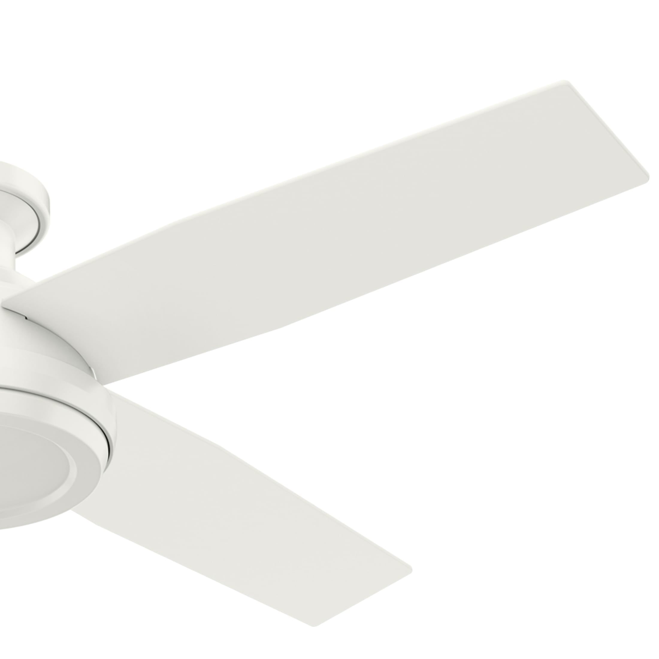 Hunter - Dempsey Indoor Low Profile Ceiling Fan, Remote, 52-inch, Fresh White, Modern-style, 3-speed WhisperWind Motor, 59248, for Living Rooms, Bedrooms - Image 10