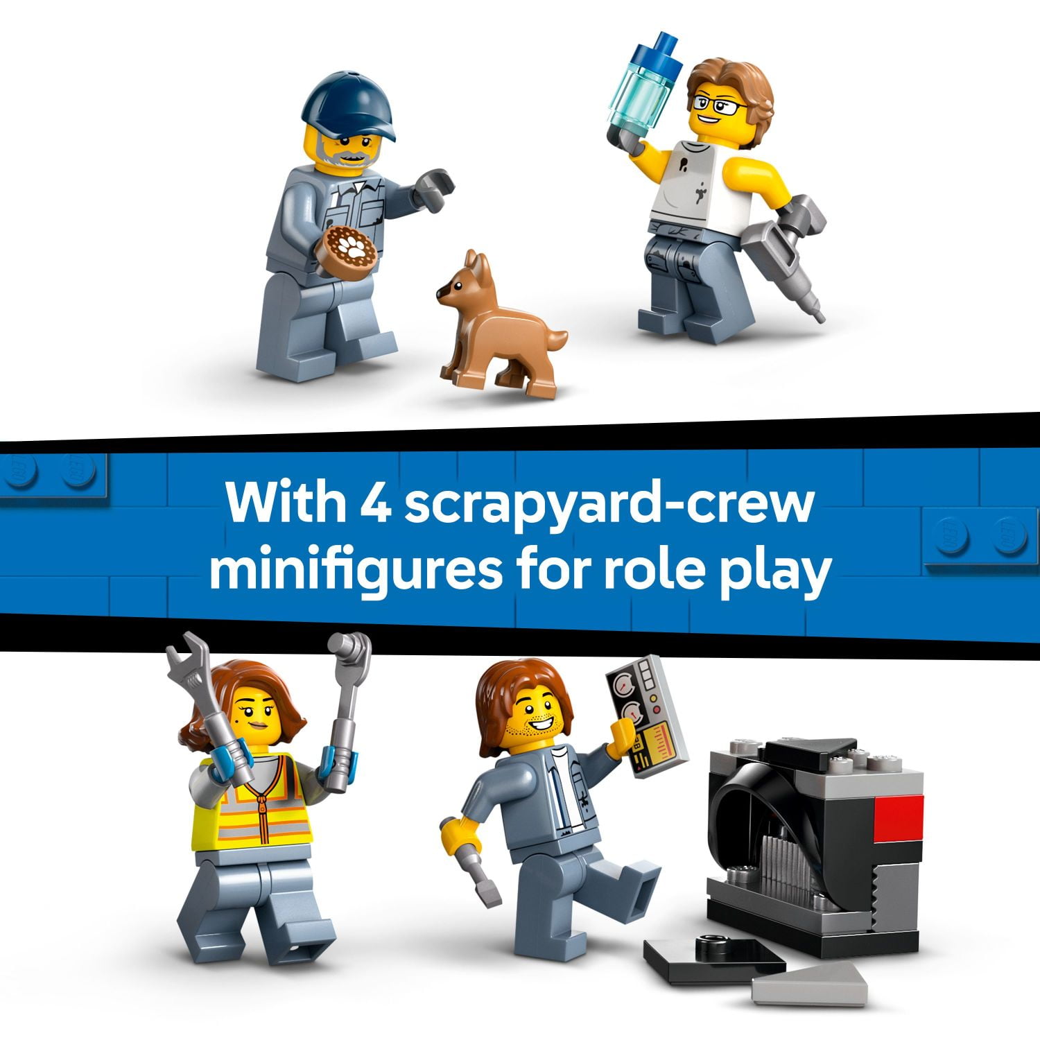 LEGO City Scrapyard with Cars - Building Toy Figures and Playset for Kids, Boys and Girls, Ages 7+ - Learning and Educational Toy for Pretend Play - Gift Idea for Birthdays - 60472 - Image 7