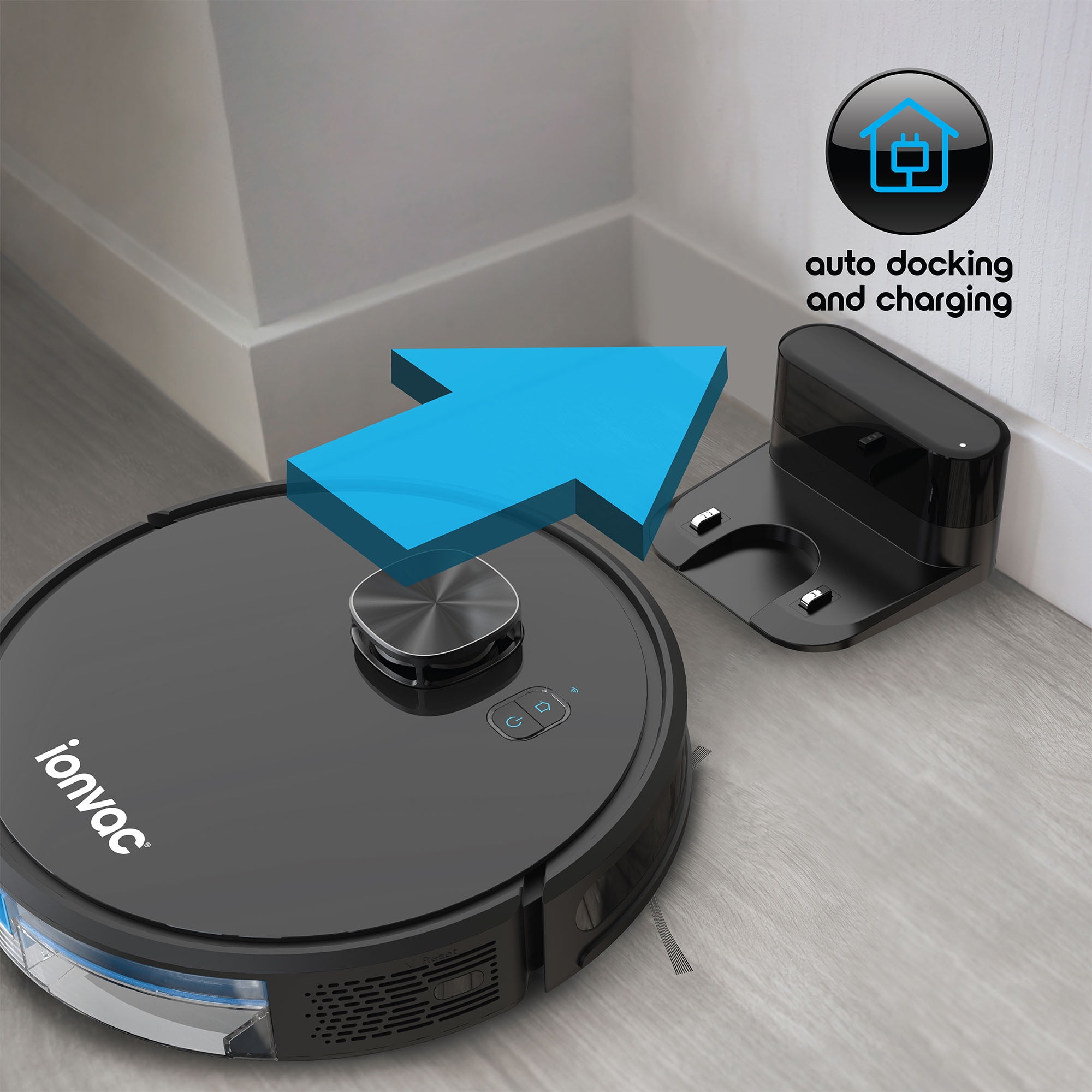 Ionvac OptiMax LiDAR Robovac, Multi-Surface Pet-Friendly Laser Mapping Robot Vacuum Cleaner with Wi-Fi and App Control, Model #9048 - Image 8