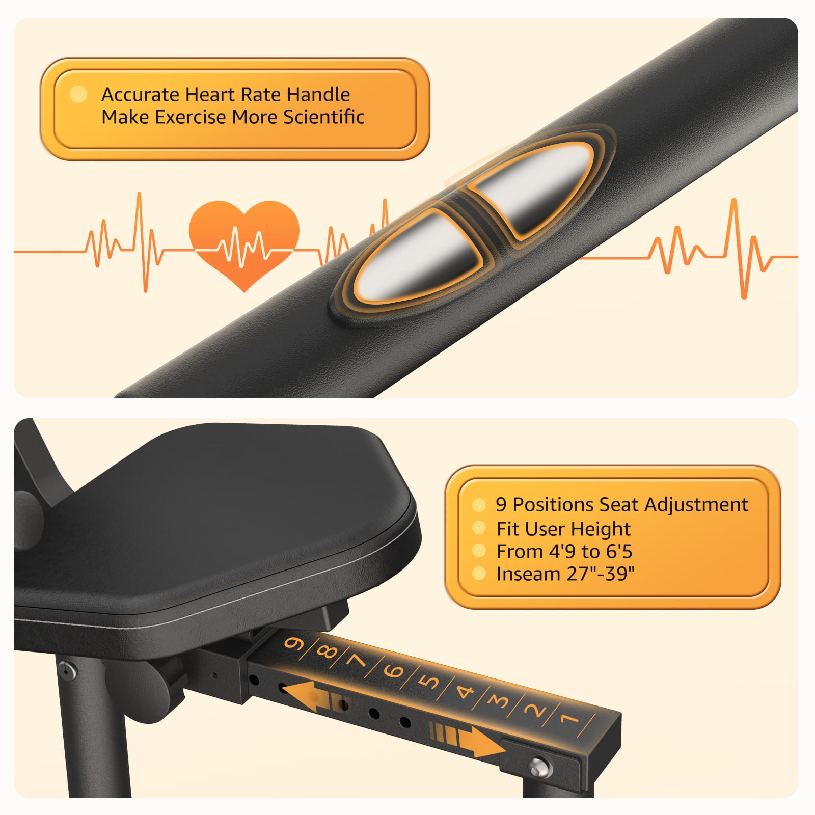 Upgo Recumbent Exercise Bike for Adults Seniors - Indoor Magnetic Cycling Recumbent Gym Bicycle for Home Workout - Image 7