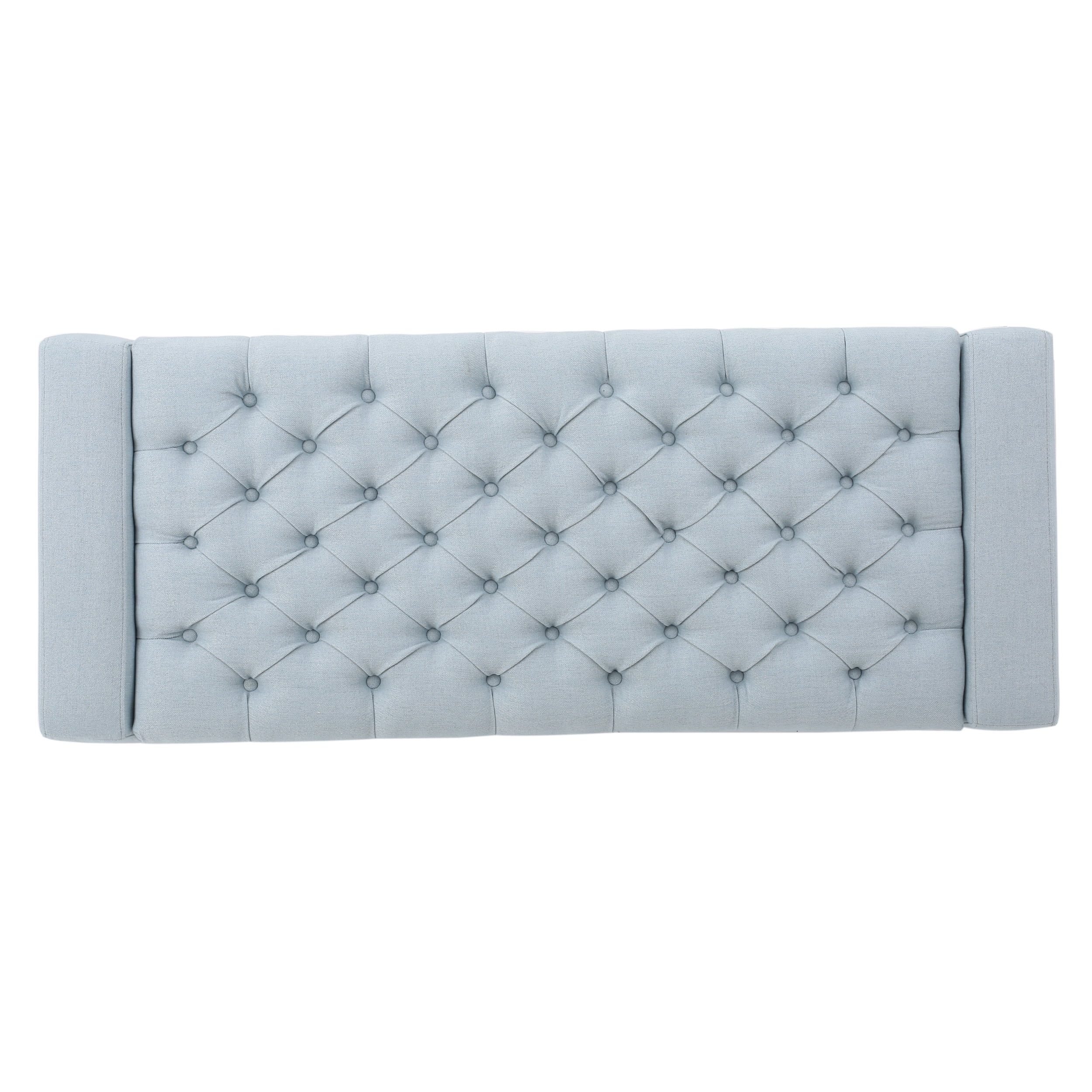 Noble House Hawkson Light Sky Fabric Storage Ottoman - Image 5