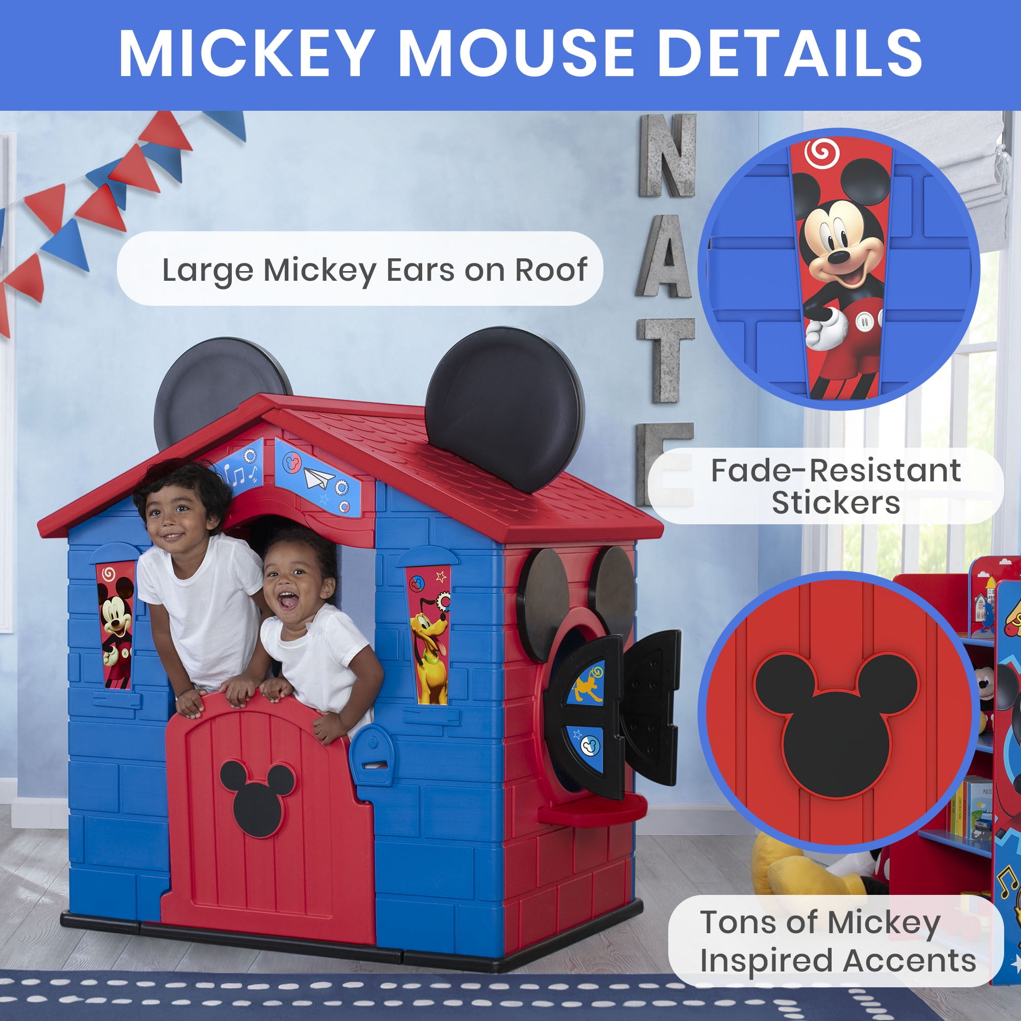 Disney Mickey Mouse Plastic Indoor,Outdoor Playhouse with Easy Assembly - Image 2
