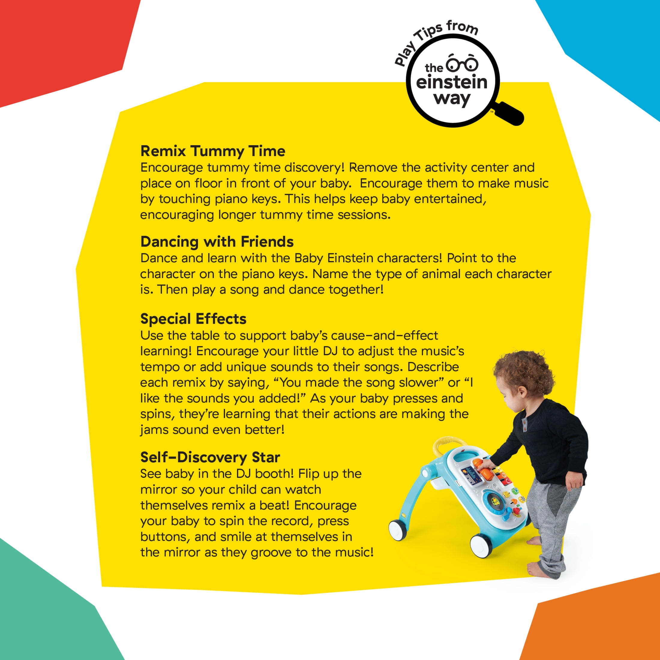 Baby Einstein Musical Mix ‘N Roll 4-in-1 Push Walker, Activity Center, Toddler Table and Floor Toy for 6 Months+ Unisex - Image 12