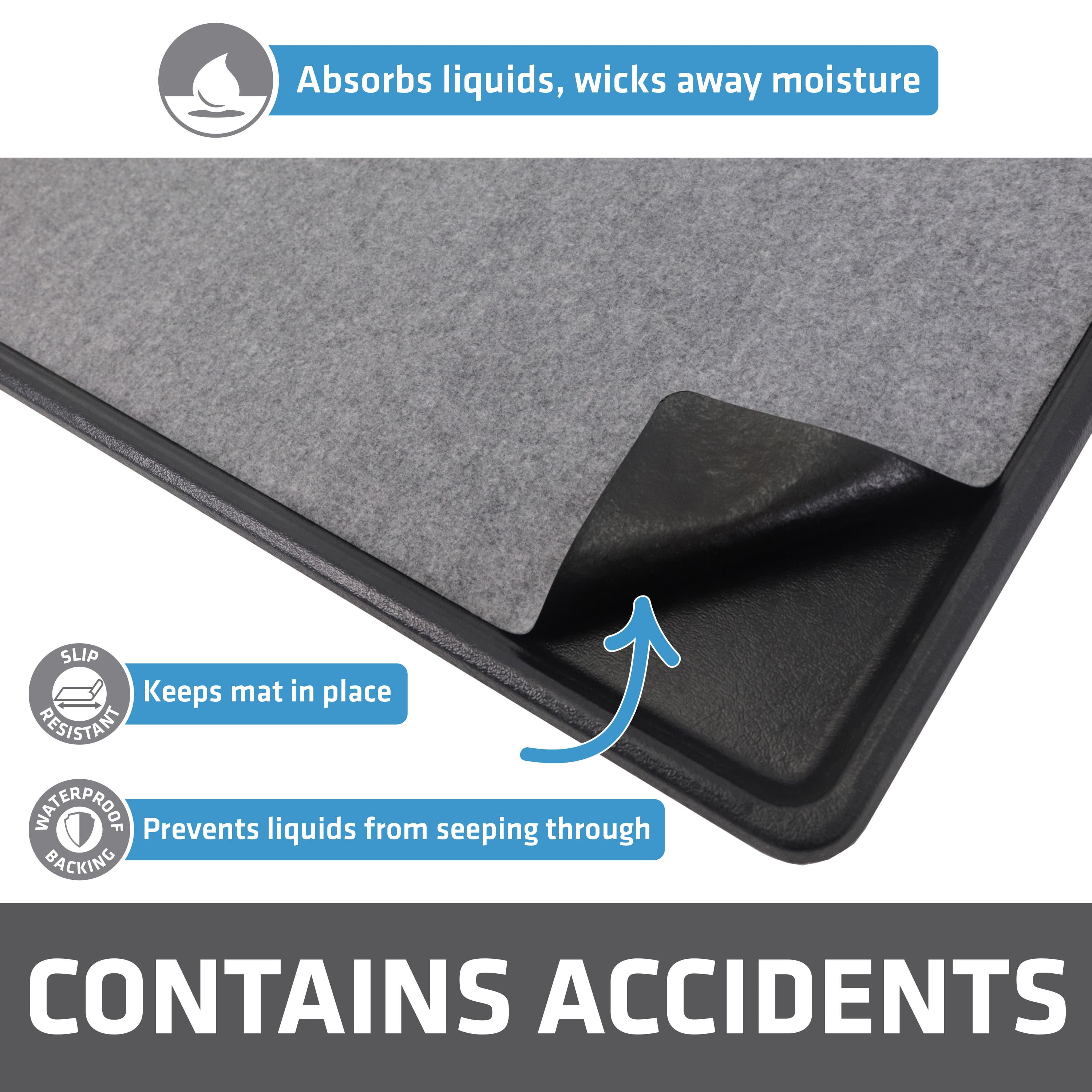 (5 pack) Drymate Dog Crate Mat Liner, Absorbent, Waterproof, Non-Slip, Machine Washable, Use Under Pet Cage to Protect Floors, Customizable, Light Grey, 48" x 29" - Image 7