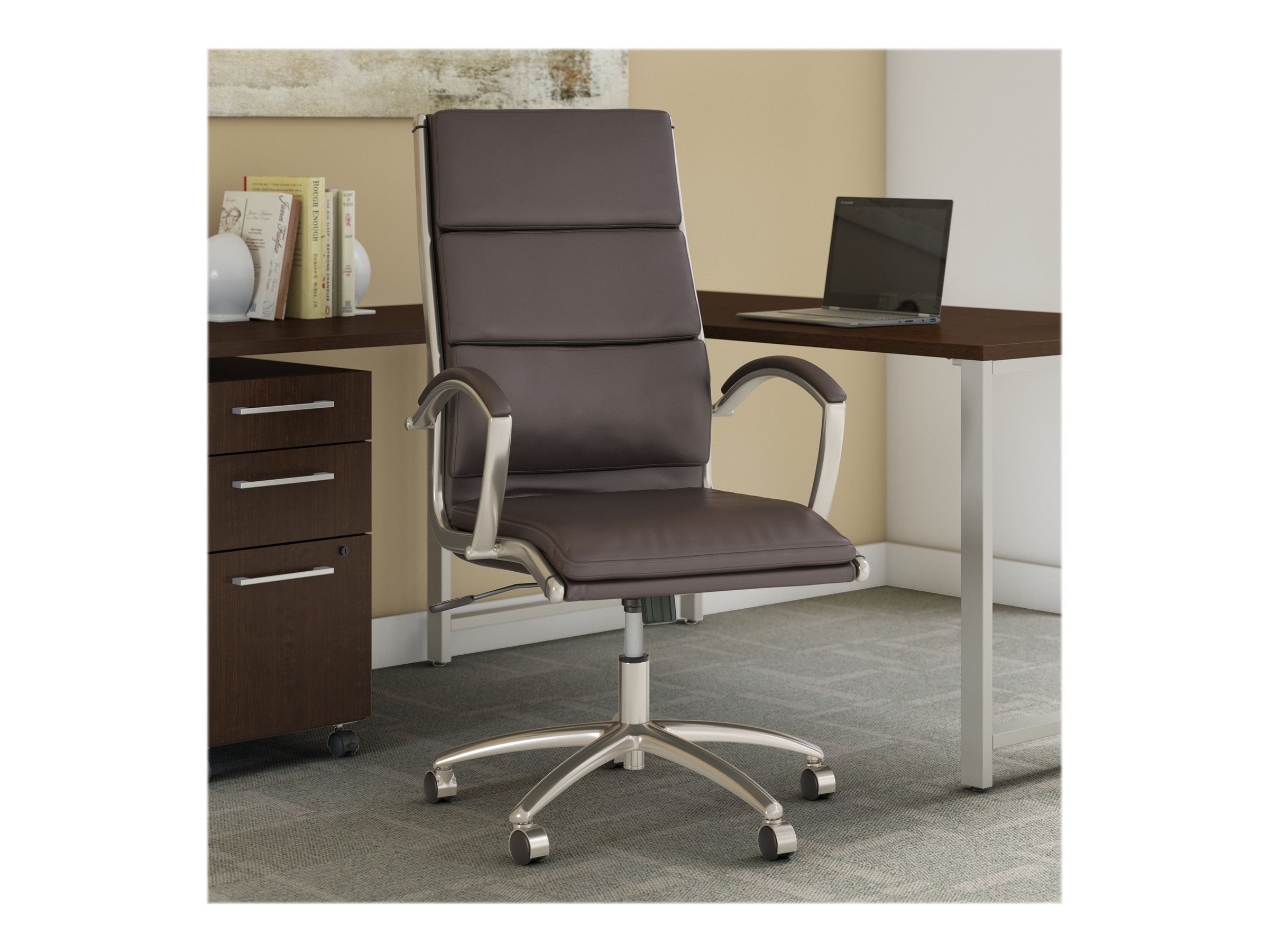 Bush Business Furniture Modelo High Back Leather Executive Office Chair, Brown - Image 6