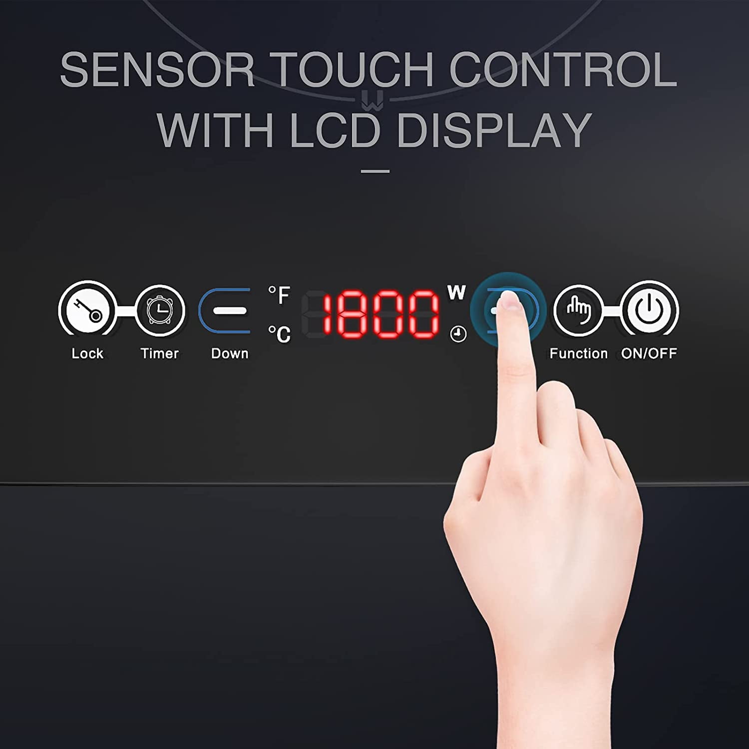 VBGK Portable Induction Cooktop Single Burner 1800W 120V with Plug,Countertop Hot Plate for Cooking,3H & Auto Shutdown Induction Burner,Child Lock Electric Cooktop - Image 8