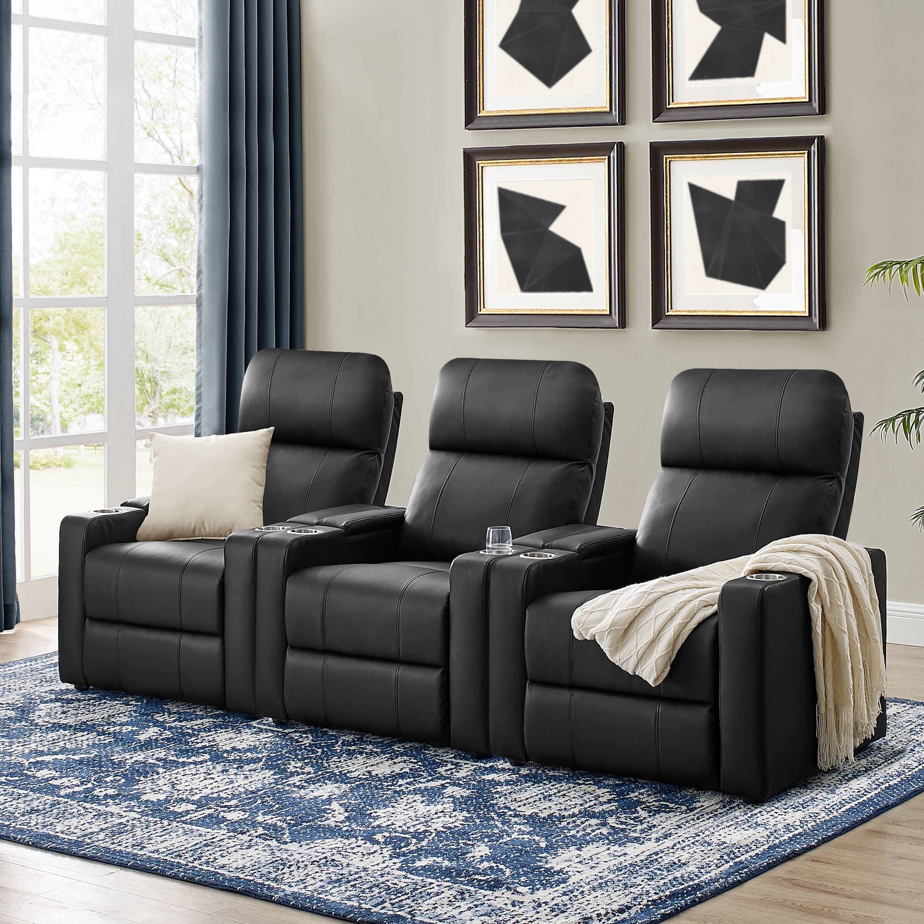 Mainstays Home Theater Recliner with USB charging ports, Faux Leather, Multiple Finishes - Image 10