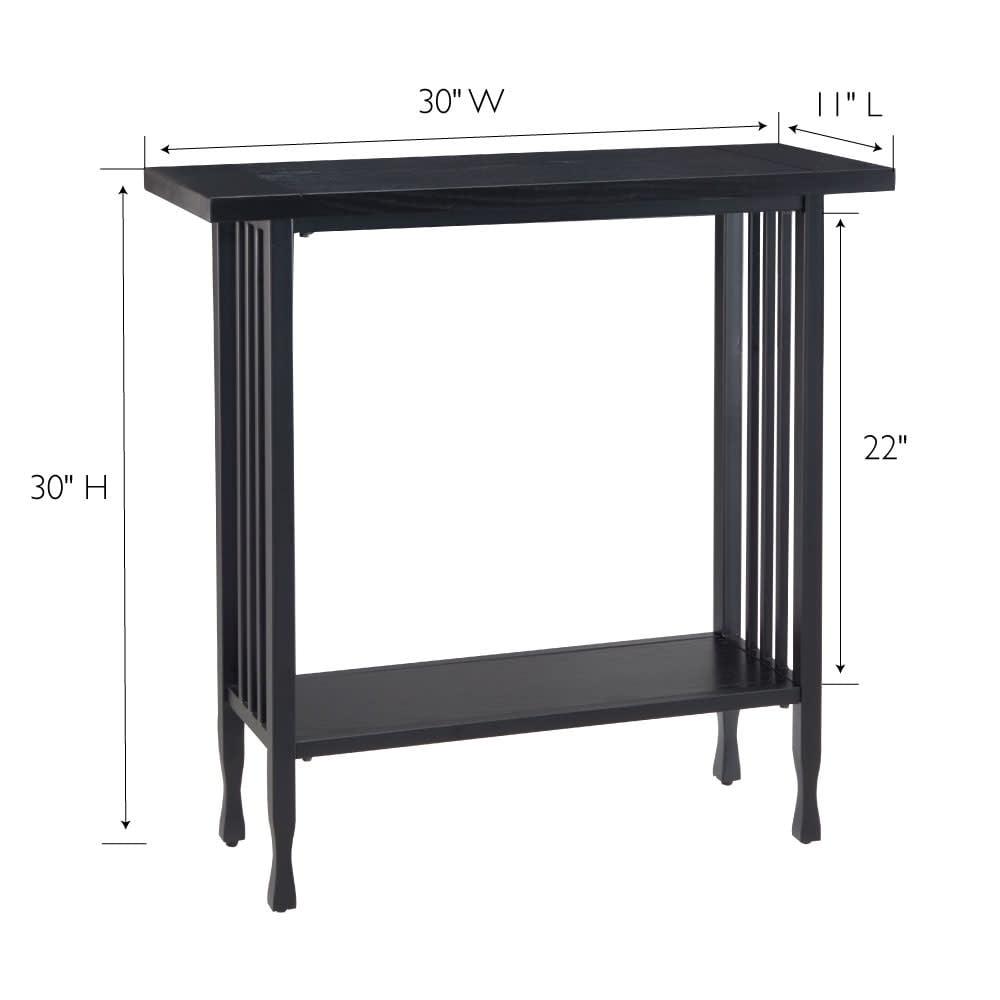 Leick Home Ironcraft Rustic Console Table with Shelf, Black Wash - Image 9
