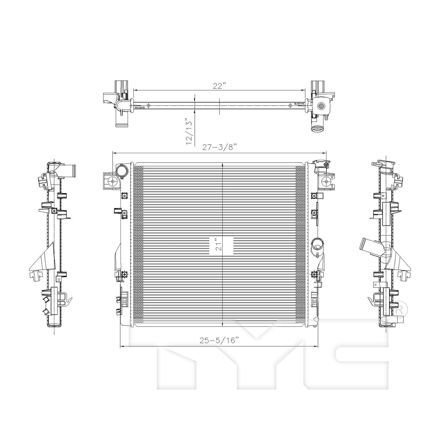 TYC 2957 Replacement Radiator for Jeep Wrangler Fits 2011 Jeep Wrangler - Image 4