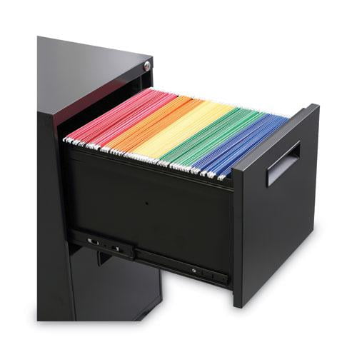 Alera ALEPAFFCH 14.96 in. x 19.29 in. x 27.75 in. 2 Legal/Letter-Size File Drawers Left or Right File Pedestal - Charcoal - Image 2