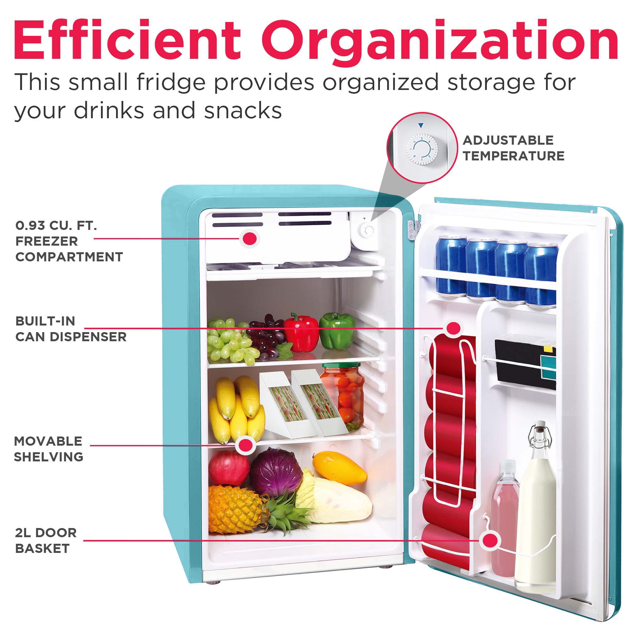 Frigidaire 3.2 Cu. ft. Single Door Retro Compact Refrigerator EFR372, Blue - Image 8