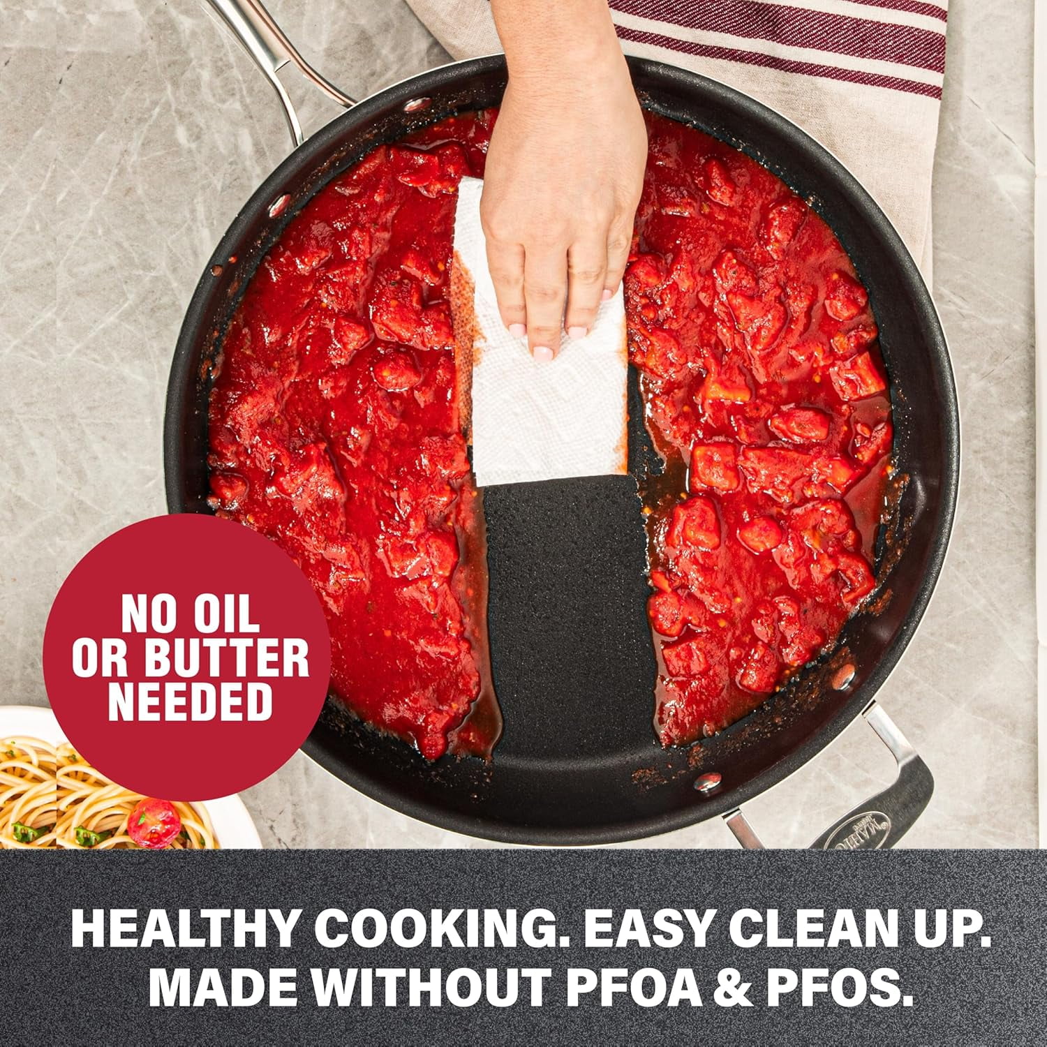 Granitestone 14 Inch Frying Pan with Lid, Large Non Stick Skillet for Cooking, Nonstick, Ultra Durable Mineral and Diamond Coating, Oven/Dishwasher Safe, Black - Image 4