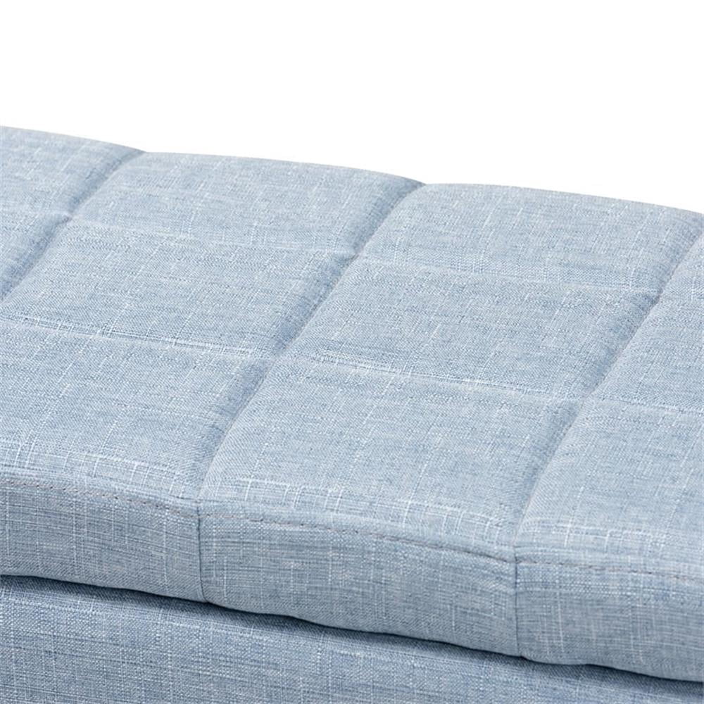 Baxton Studio Fera Modern and Contemporary Light Blue Fabric Upholstered Storage Ottoman - Image 9