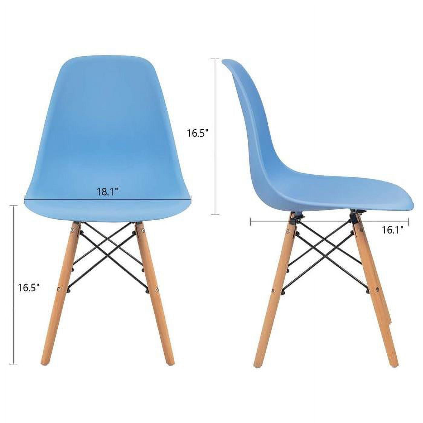 Vineego 4 PCS Dining Chairs Pre Assembled Modern Style Kitchen Room Chairs Mid Century Modern DSW Chair Set of 4,for Kitchen, Dining, Bedroom, Living Room(Blue) - Image 2