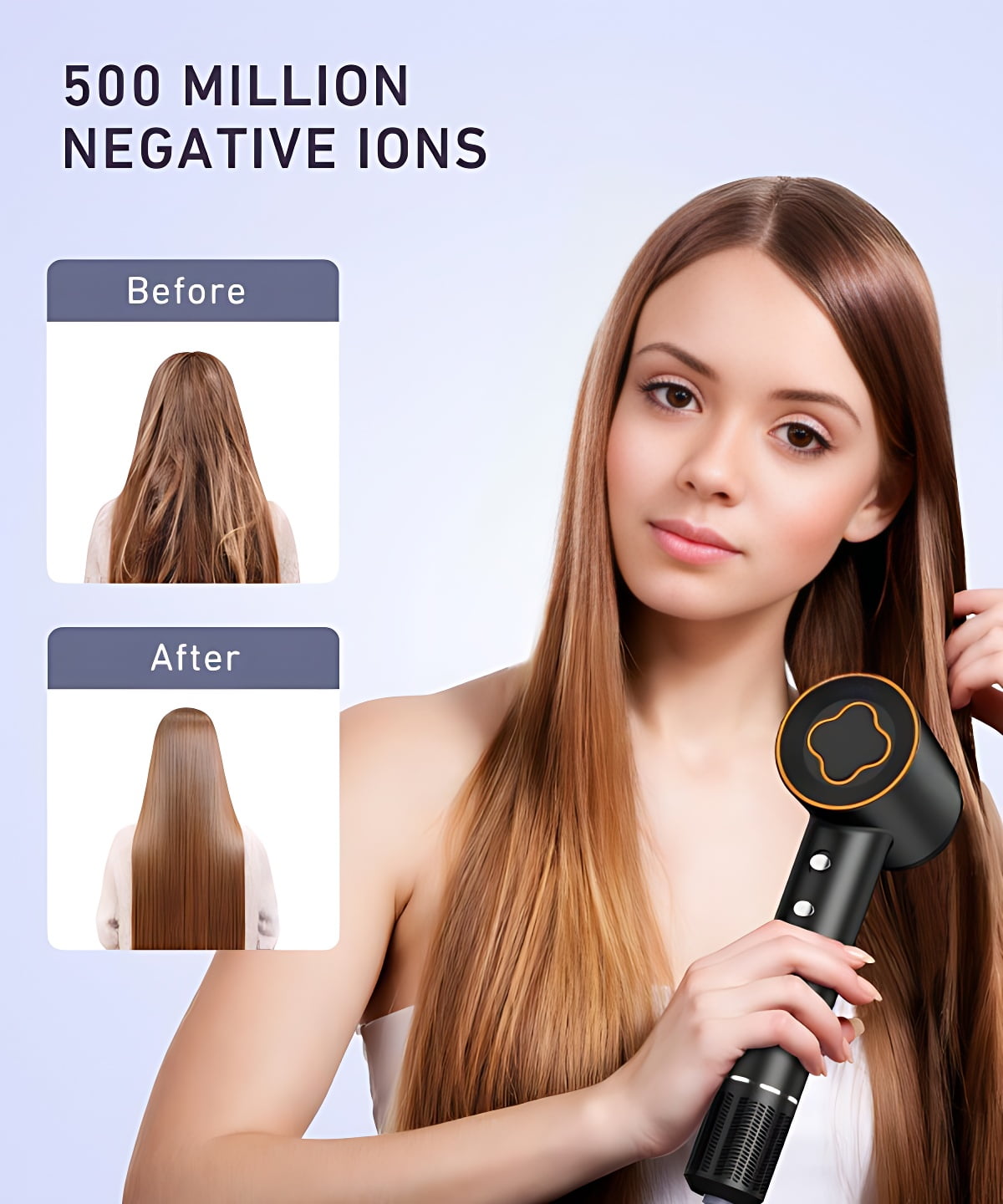 Hair Dryer-Fast Drying Ionic Blow Dryer-Updated 1500 W Low Noise Technology home with Diffuser&Smooth Nozzle - Image 4