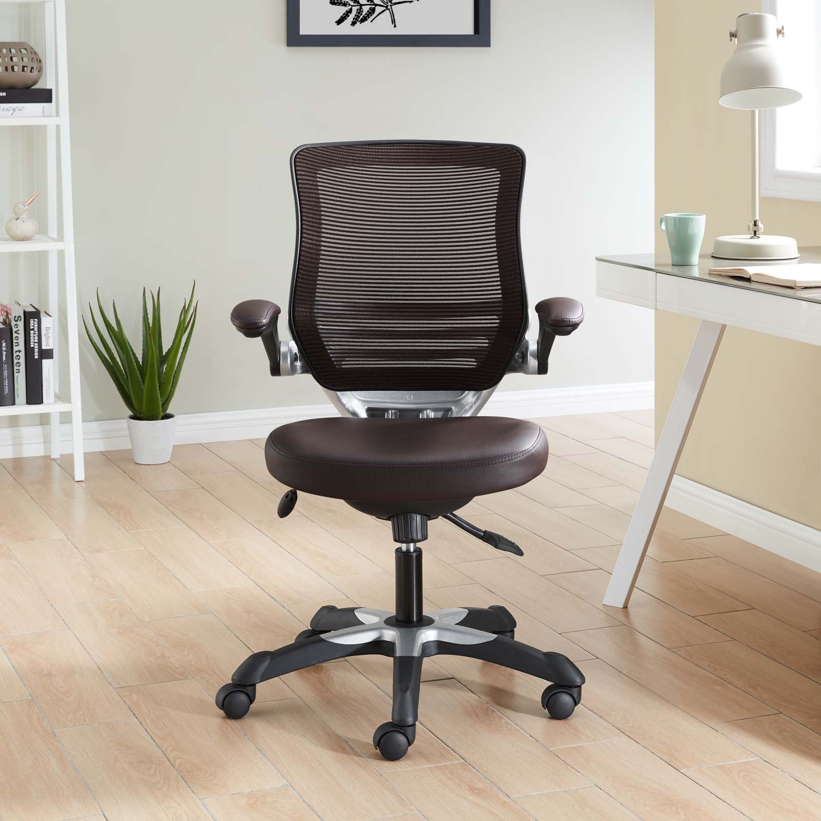 Modway Edge Vinyl Office Chair in Brown - Image 10