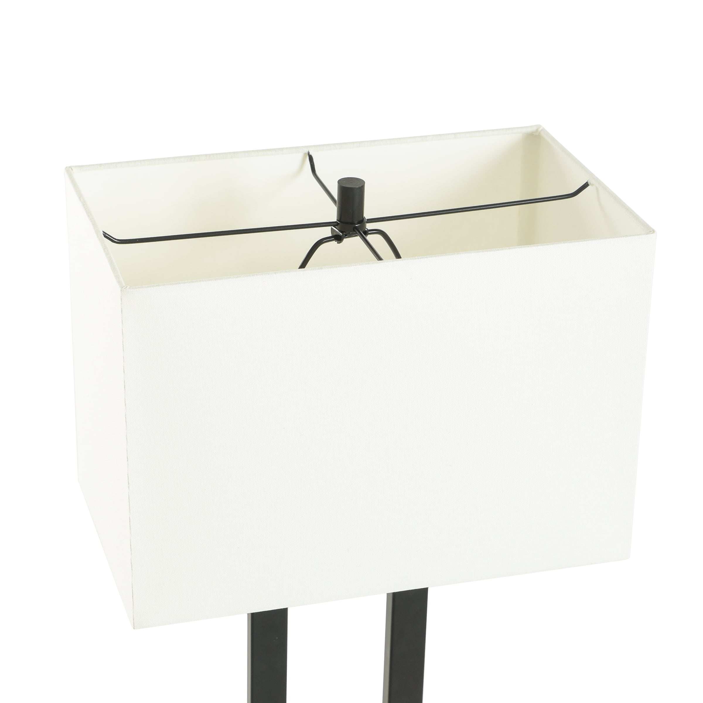 Better Homes & Gardens 61"H Metal Windowpane Floor Lamp, Black Finish with Faux Wood Base - Image 5