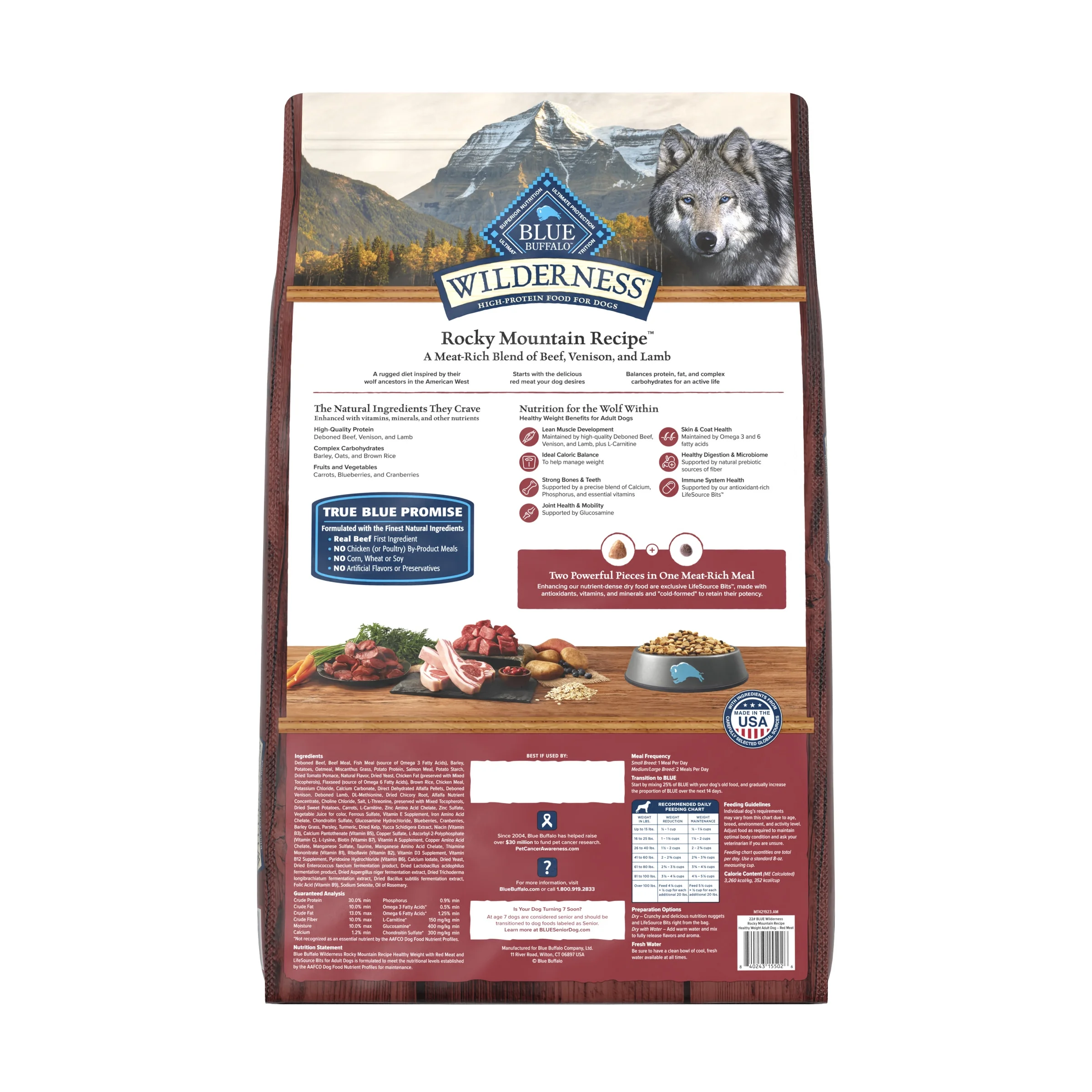 Blue Buffalo Wilderness High-Protein Healthy Weight Adult Dry Dog Food, Red Meat, 22lb Bag - Image 8