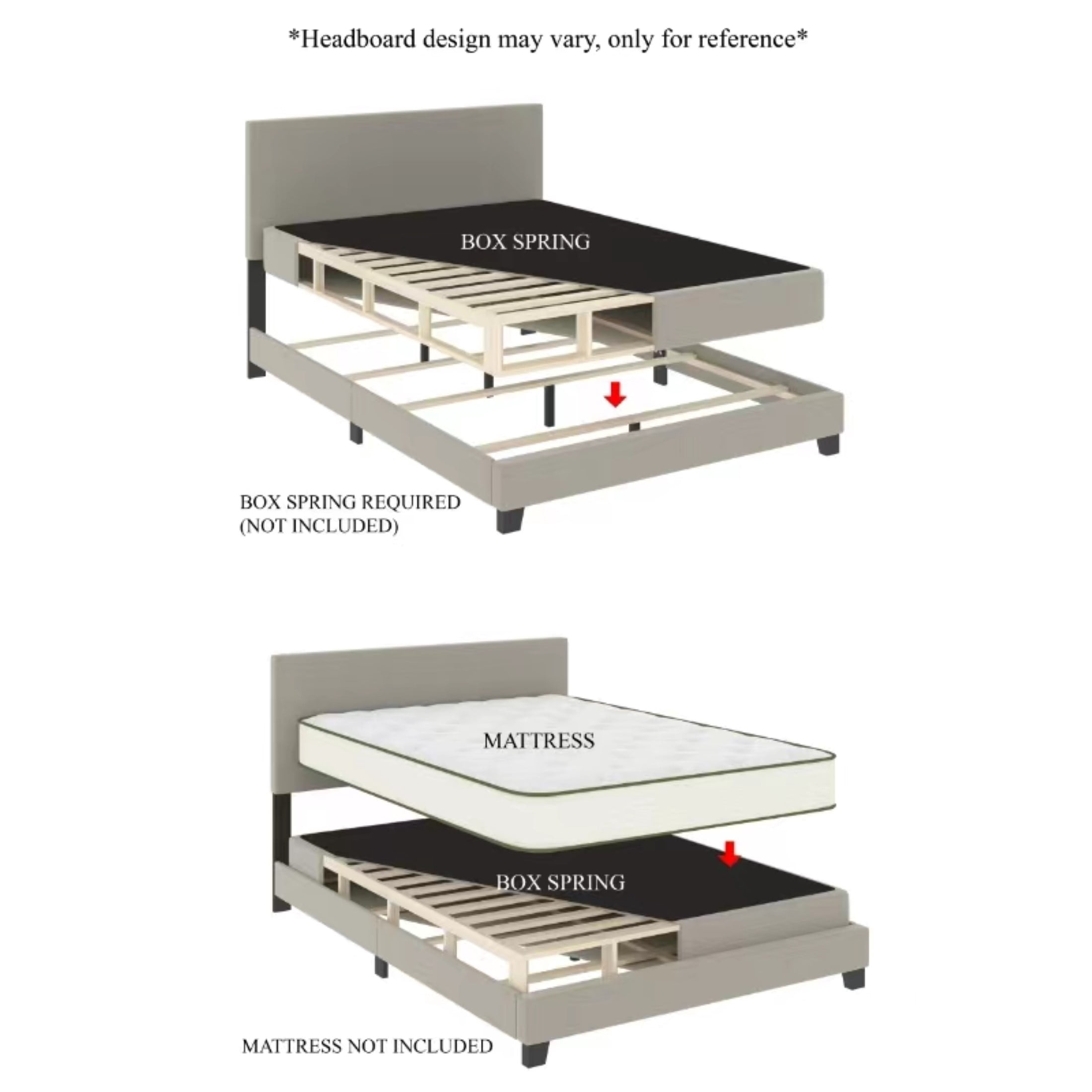 Castle Place Nailhead Trim Wingback Linen Upholstered Bed, Blue, Full - Image 8