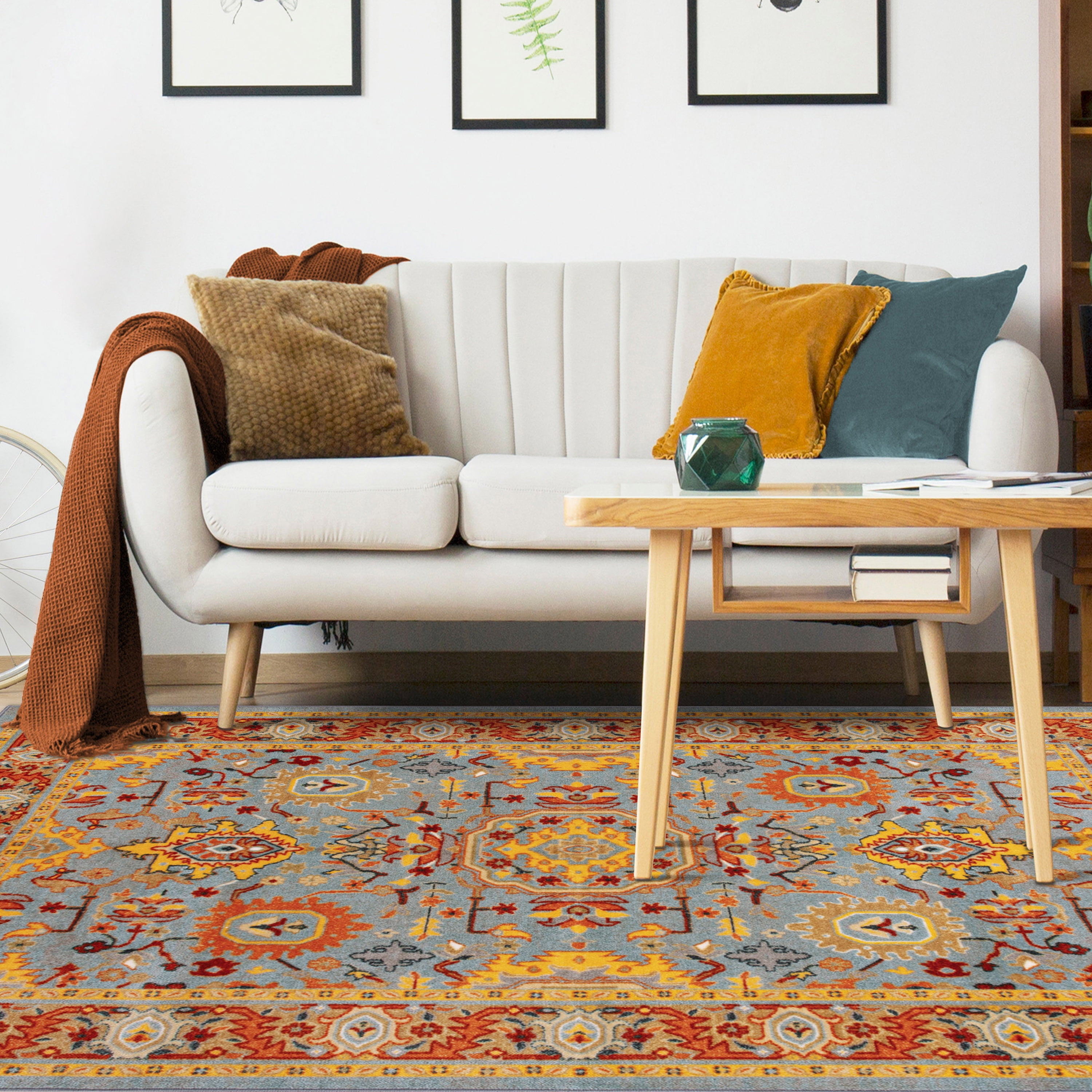 Superior Hadar Rustic Indoor Area Rug, 7' x 9', Blue - Image 6