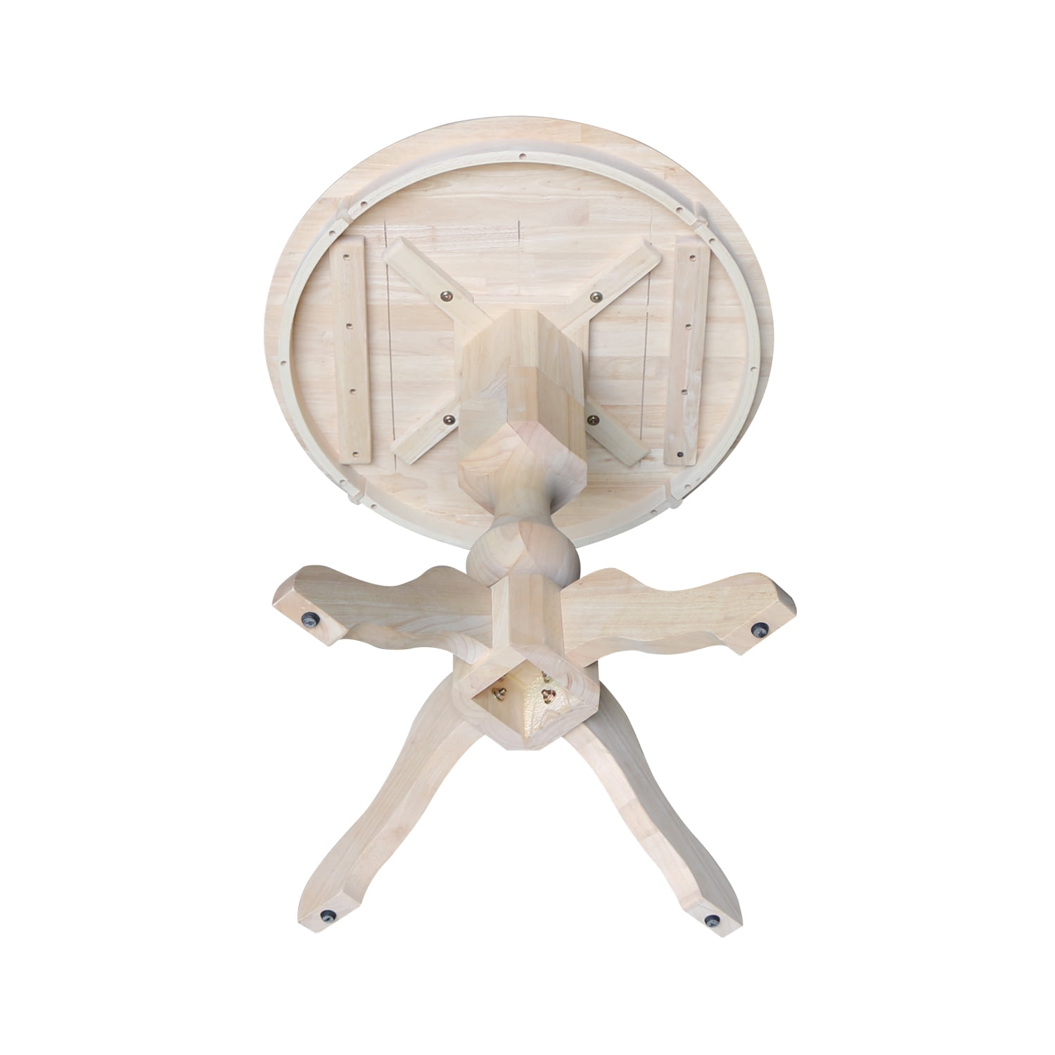 30" Round Top Pedestal Counter Height Table - Unfinished - Image 5