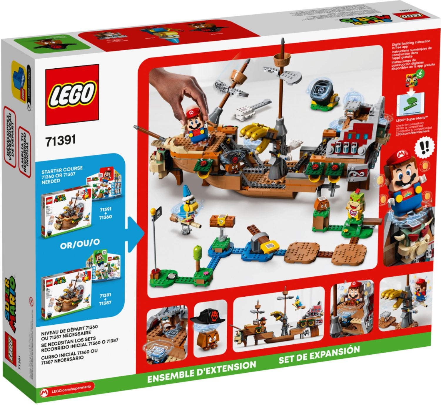 LEGO Super Mario Bowser’s Airship Expansion Set 71391 Collectible Building Toy (1,152 Pieces) - Image 3