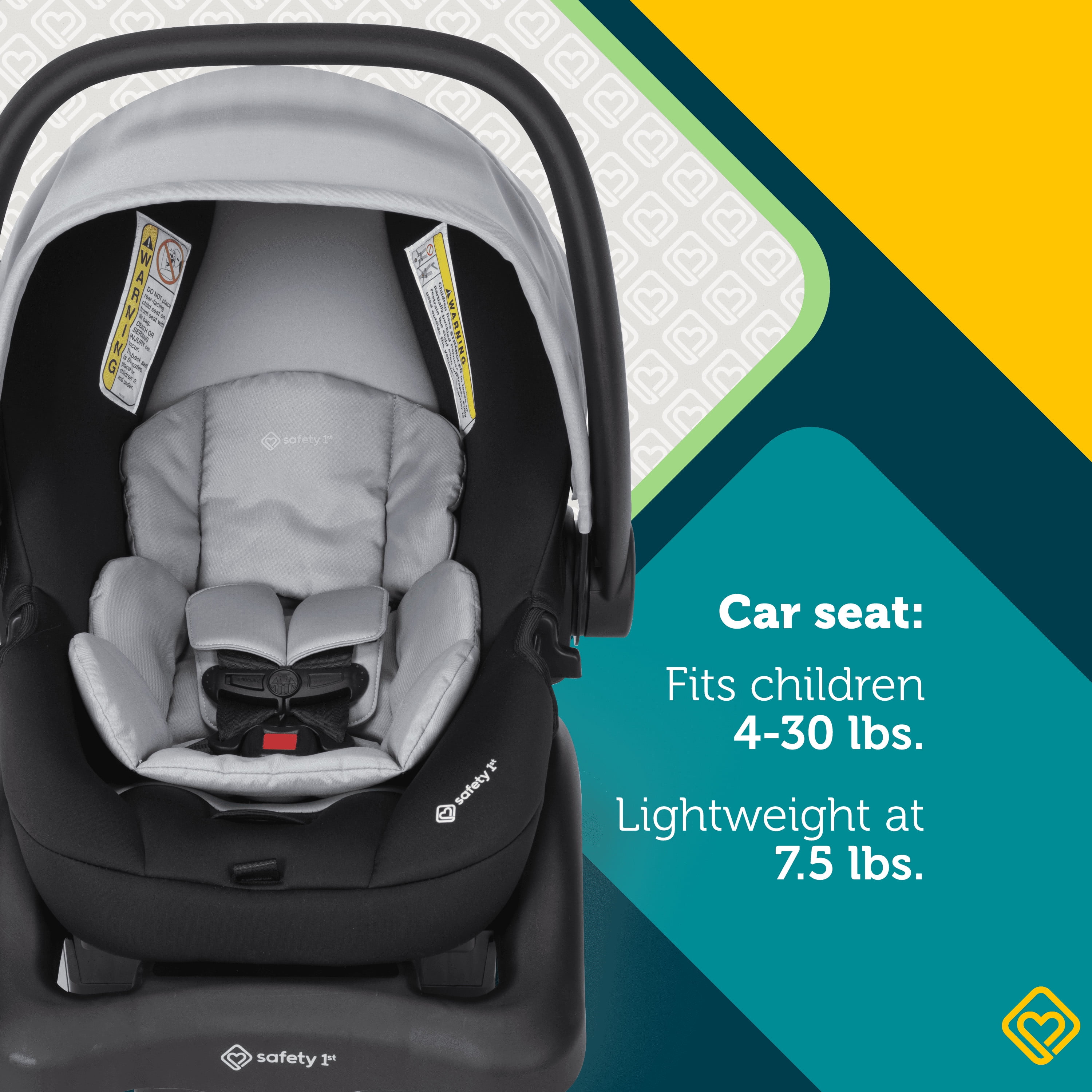 Safety 1st Grow and Go Sprint Modular Travel System Stroller with Rear-Facing Infant Car Seat, Whisper Grey, Toddler, Unisex - Image 3