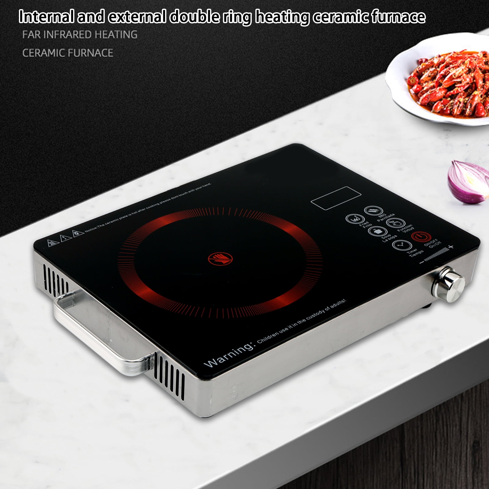 SAVALETOR Electric Cooktop Single Burner,3500W Portable Cooktop Countertop Waterproof,Multifunction Electric Induction Hot Plate Cooker with Touch Control Panel 4 Hours Timer(110V) - Image 16