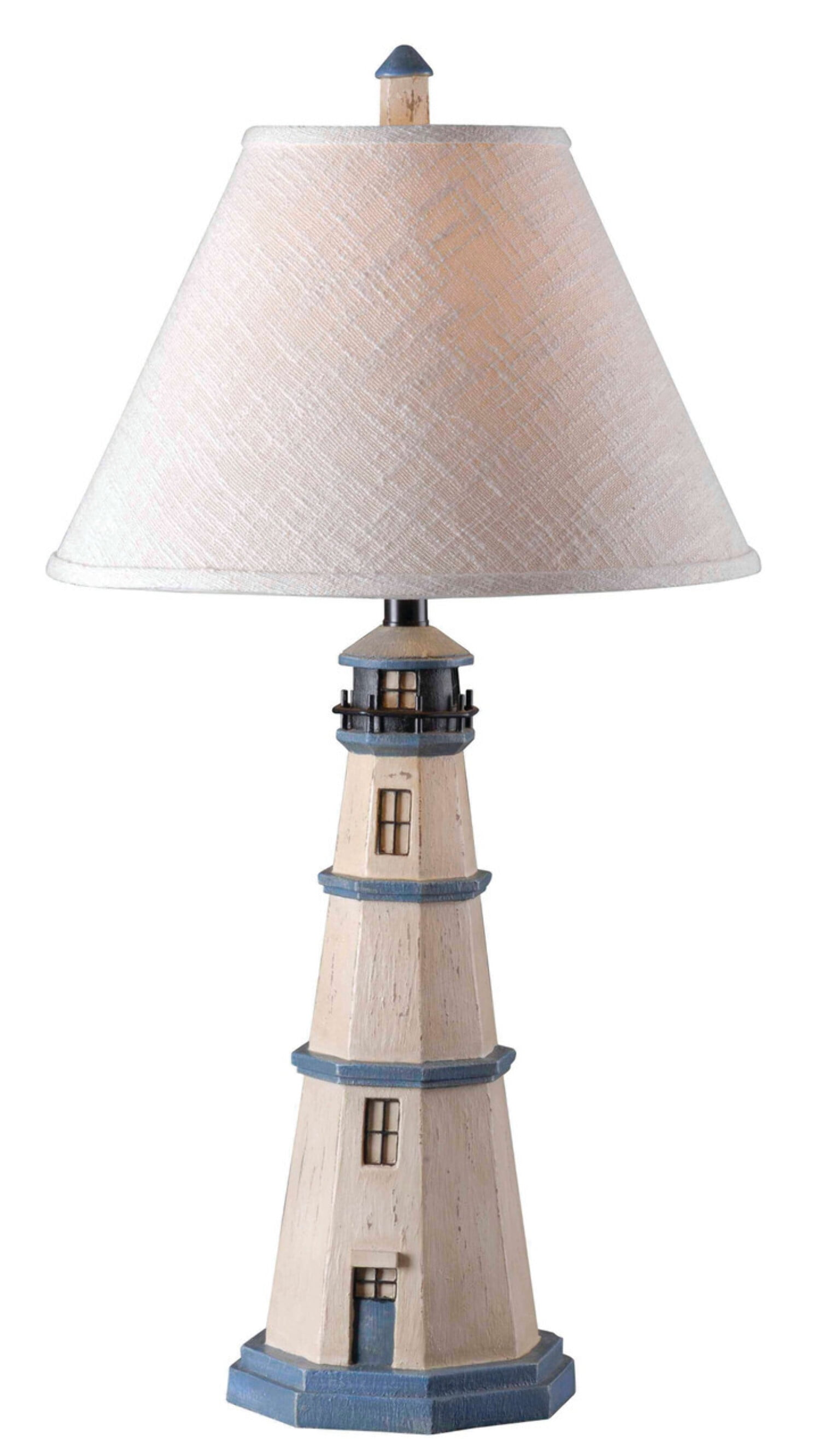 Kenroy Home Nantucket 31'' Table Lamp with White Fabric Empire Shade Coastal Table Light Fixture for Living Room, Bedroom or Office, Antique White - Image 7