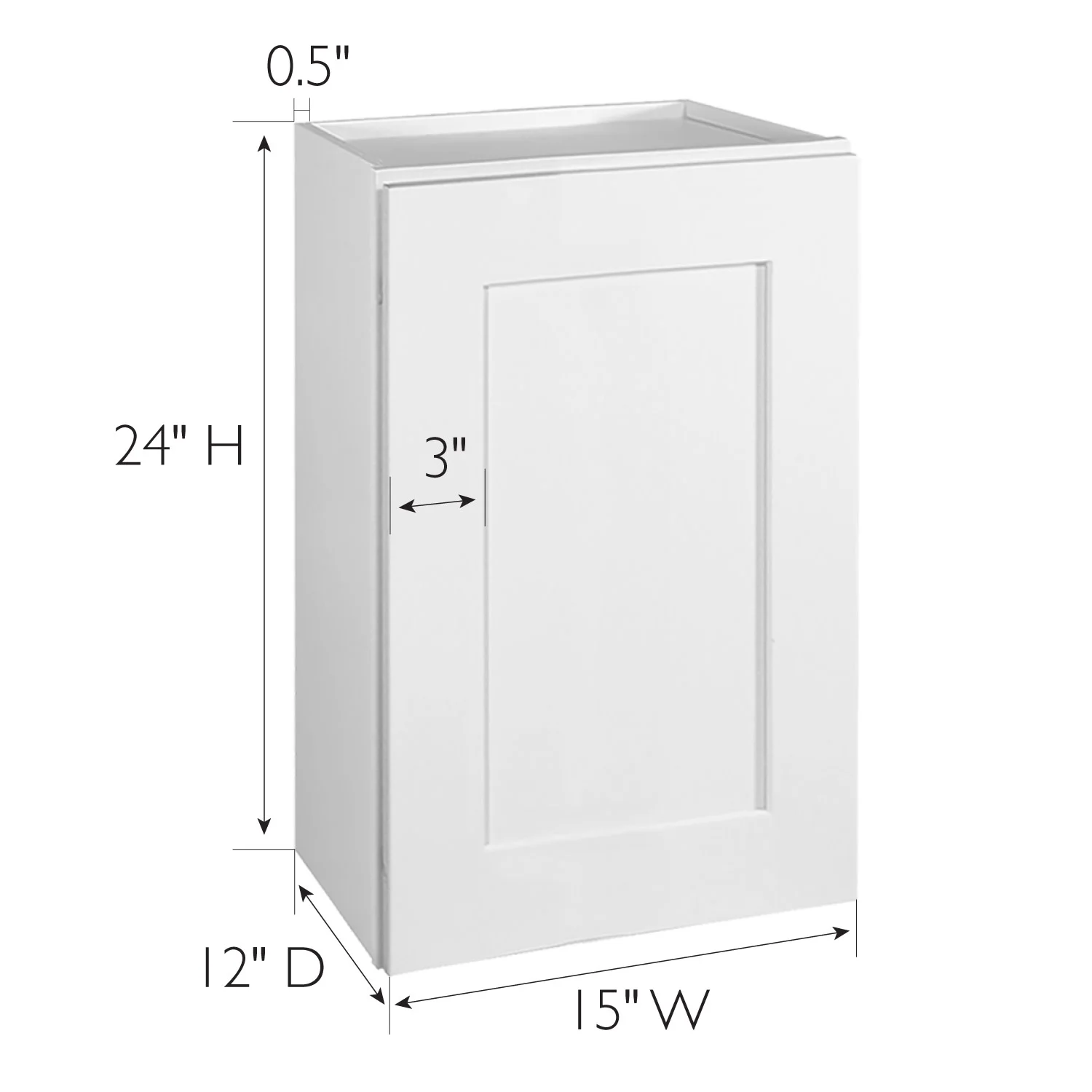 Design House Brookings Solid Wood Ready to Assemble 15"W x 24"H x 12"D Tall Shaker Wall Kitchen Cabinet, White - Image 16