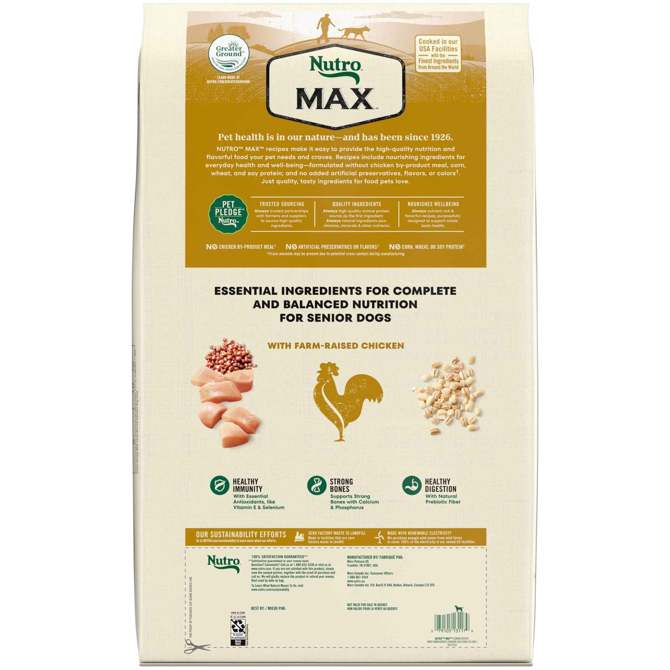 Nutro Max Senior Dry Dog Food with Farm-Raised Chicken, 25 lb. Bag - Image 2