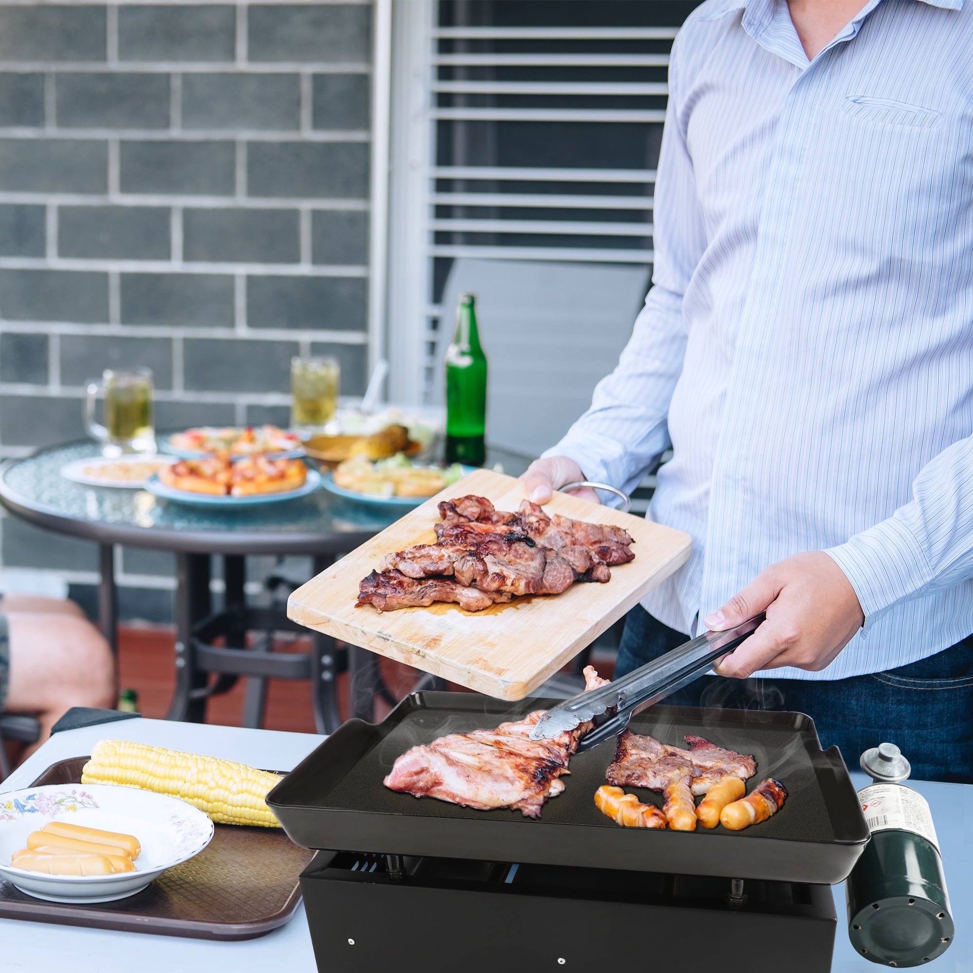 Royal Gourmet 18" PD1203A 2-Burner Portable Countertop Griddle, 16,000 BTU Gas Grill Griddle - Image 6