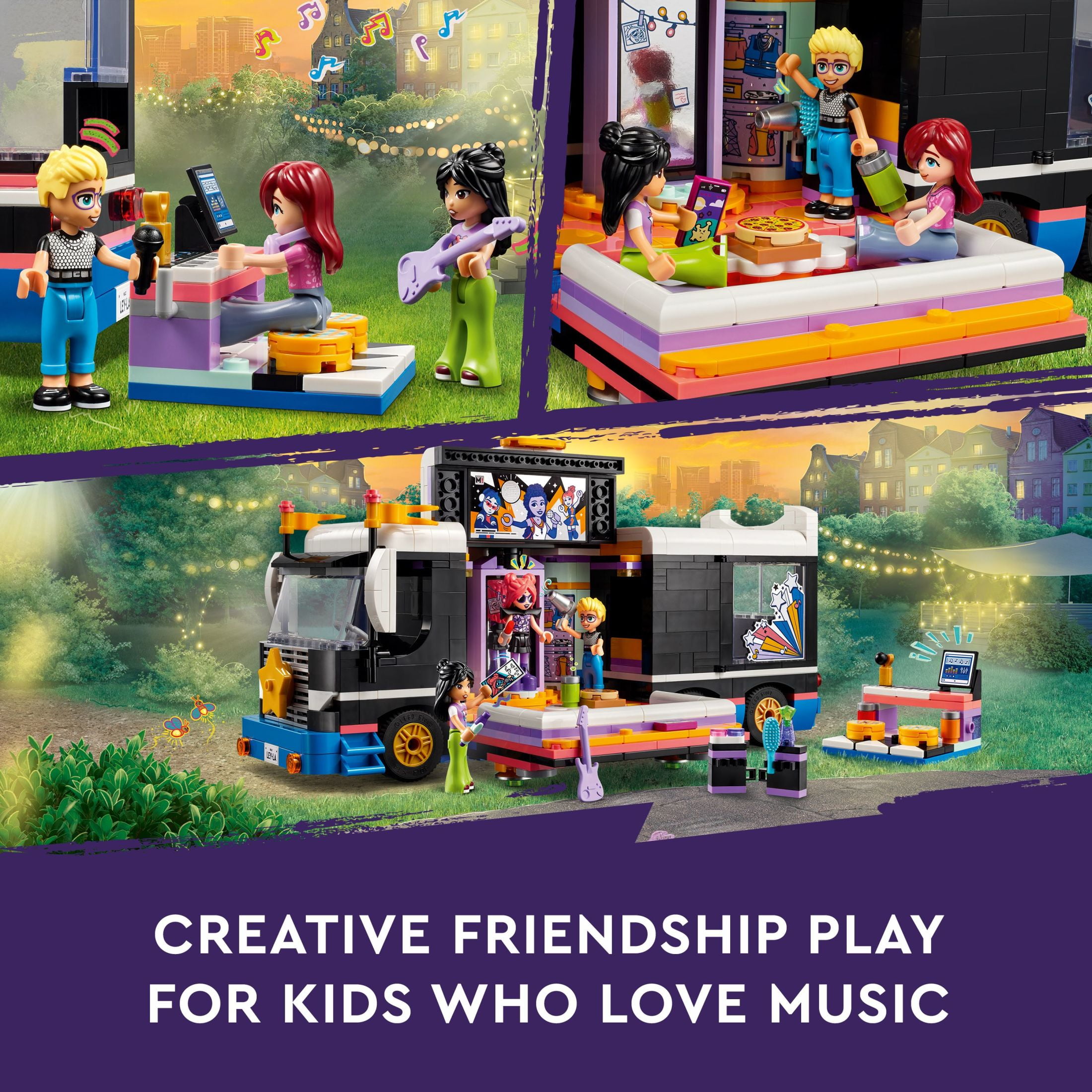 LEGO Friends Pop Star Music Tour Bus Play Together Toy, Social-Emotional Musical Toy with 4 Mini-Doll Characters, Toy Truck Building Kit, Music Gift for 8 Year Old Kids, Girls and Boys, 42619 - Image 3