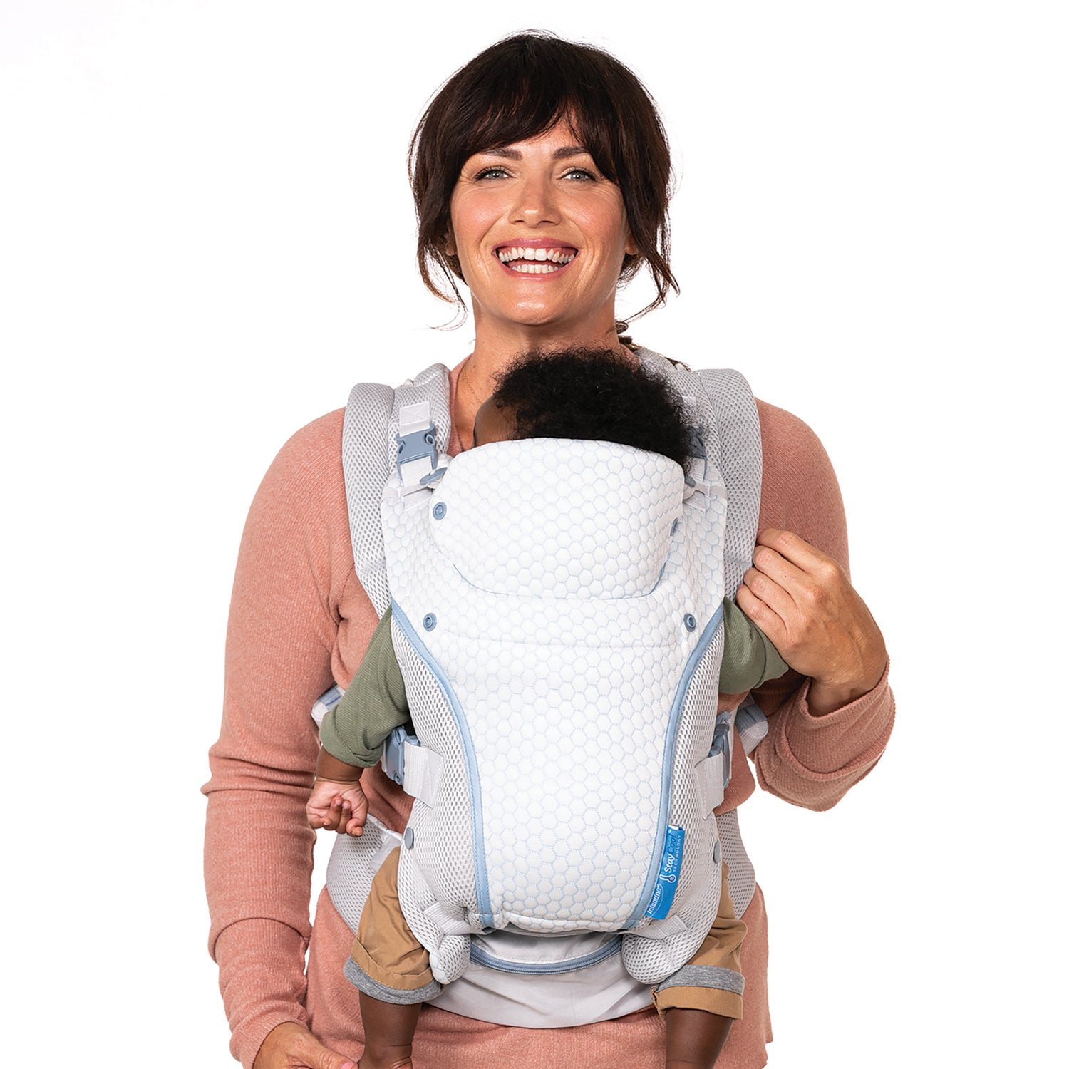 Infantino StayCool 4-in-1 Temperature Conditioned Ergonomic Unisex Baby Carrier, 8-40lb, White - Image 5