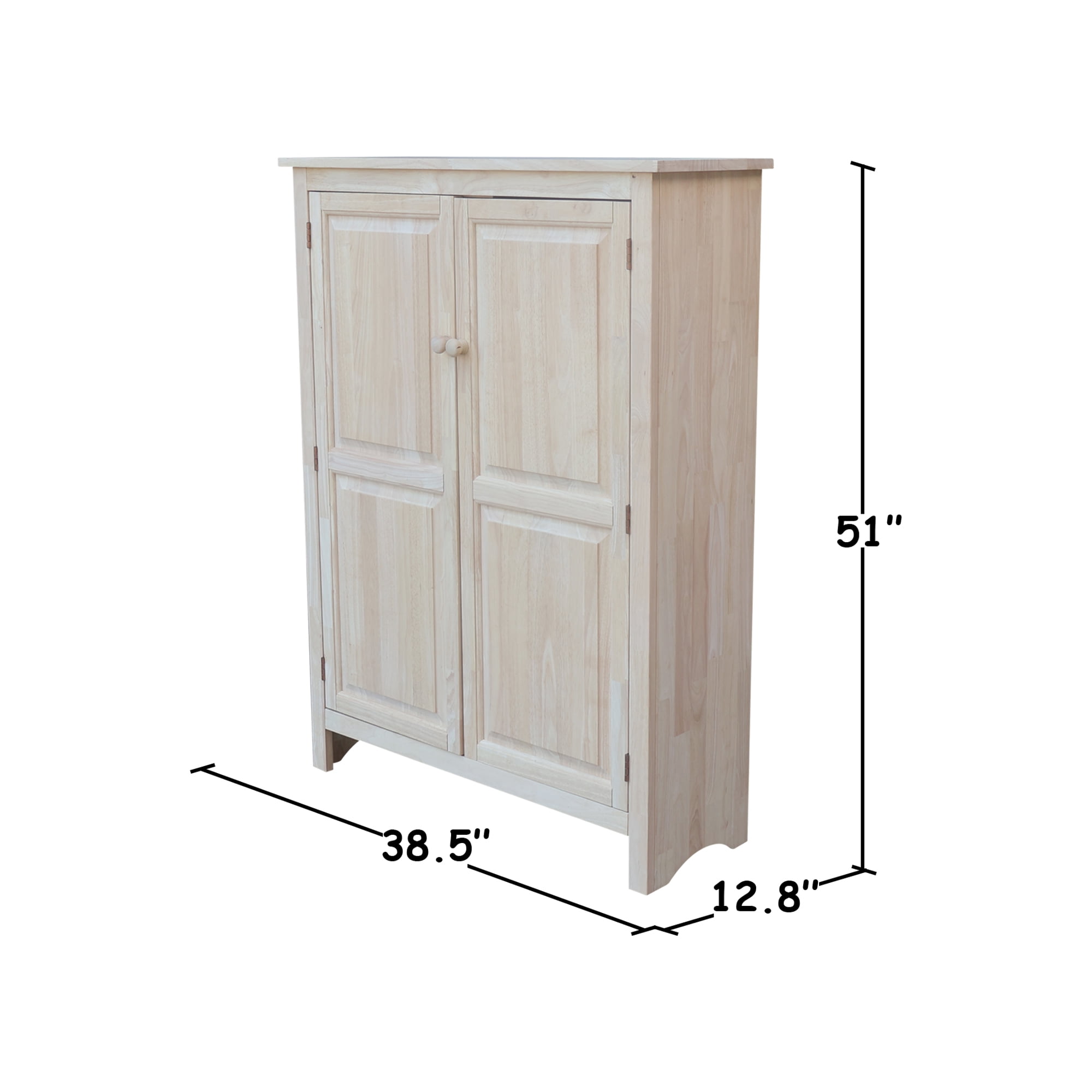 International Concepts Solid Wood 51" Double Kitchen Jelly Cupboard Pantry, Unfinished - Image 12