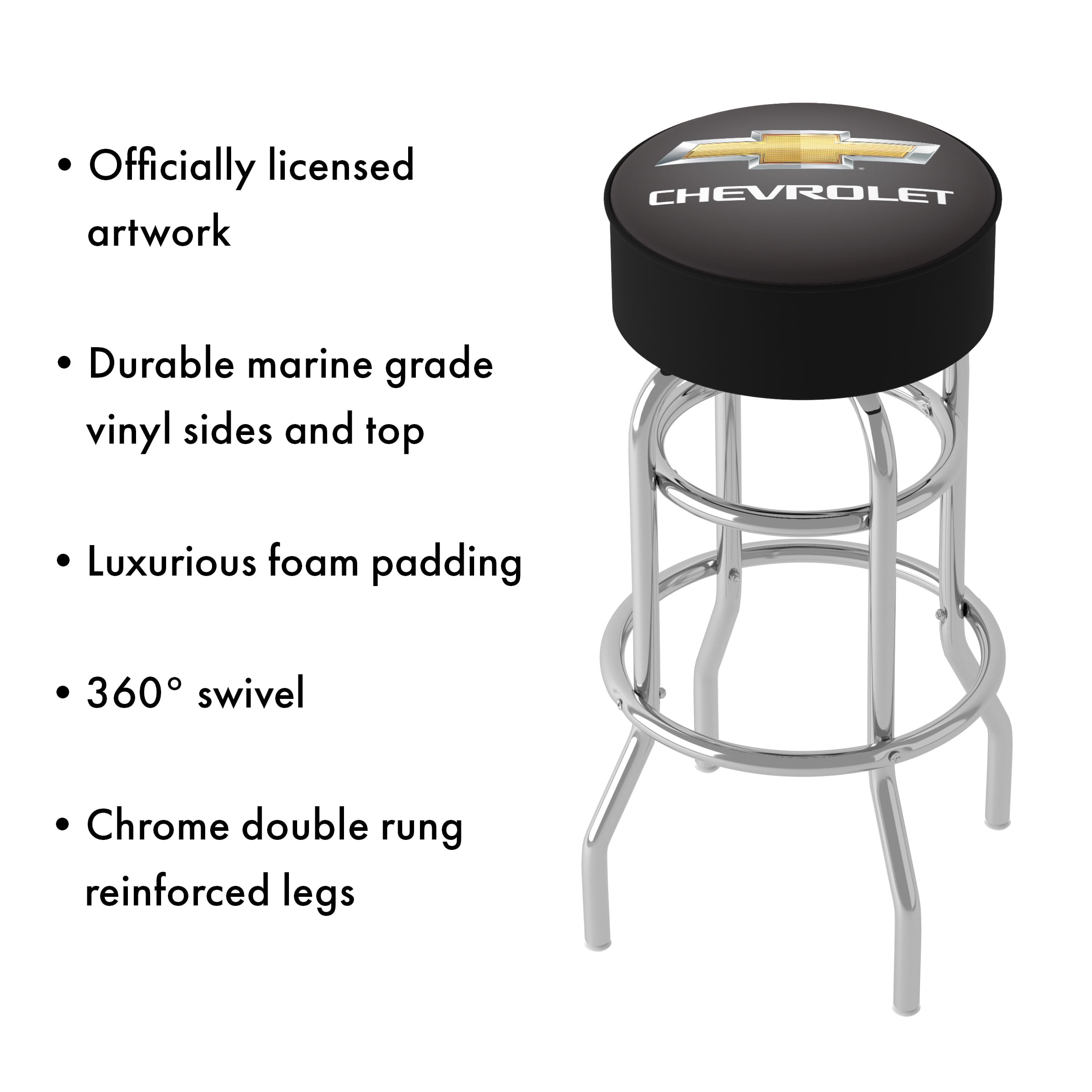 chevrolet padded swivel bar stool - Image 5