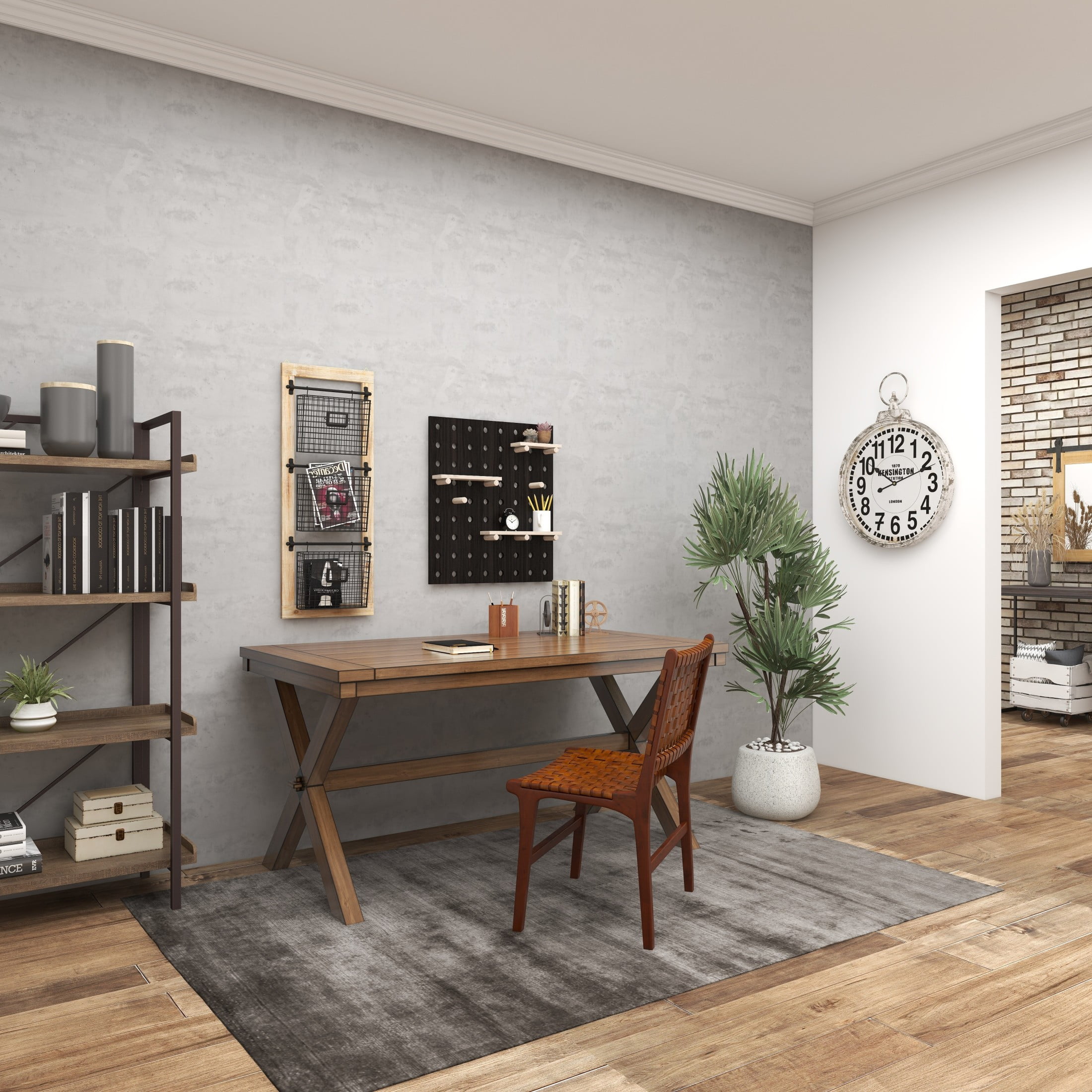 DecMode 36" Black Metal 3 Slot Suspended Wire Basket Magazine Rack Holder with Label Slot - Image 5