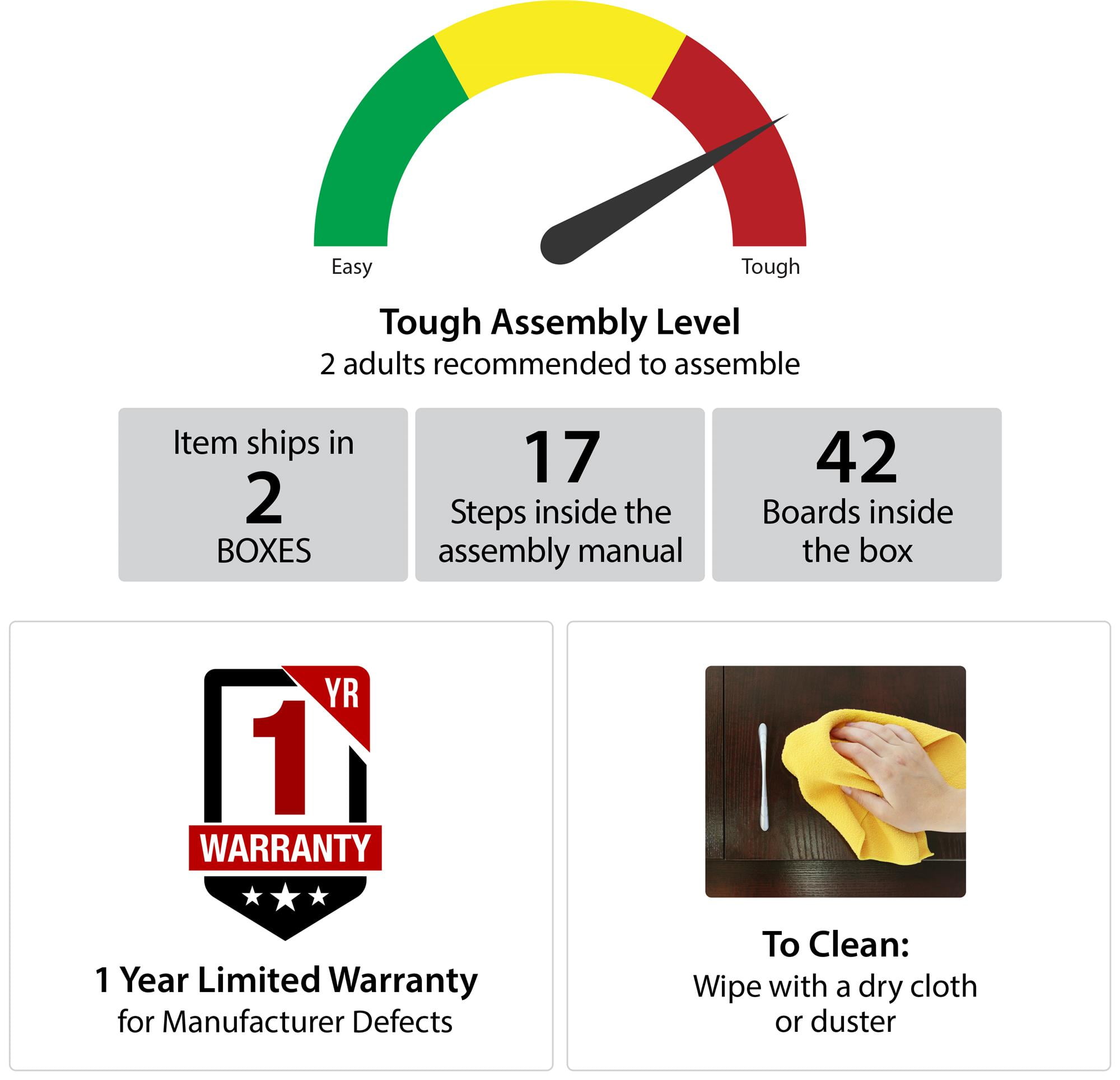 Ameriwood Home Vox 5 Drawer Dresser, White - Image 2