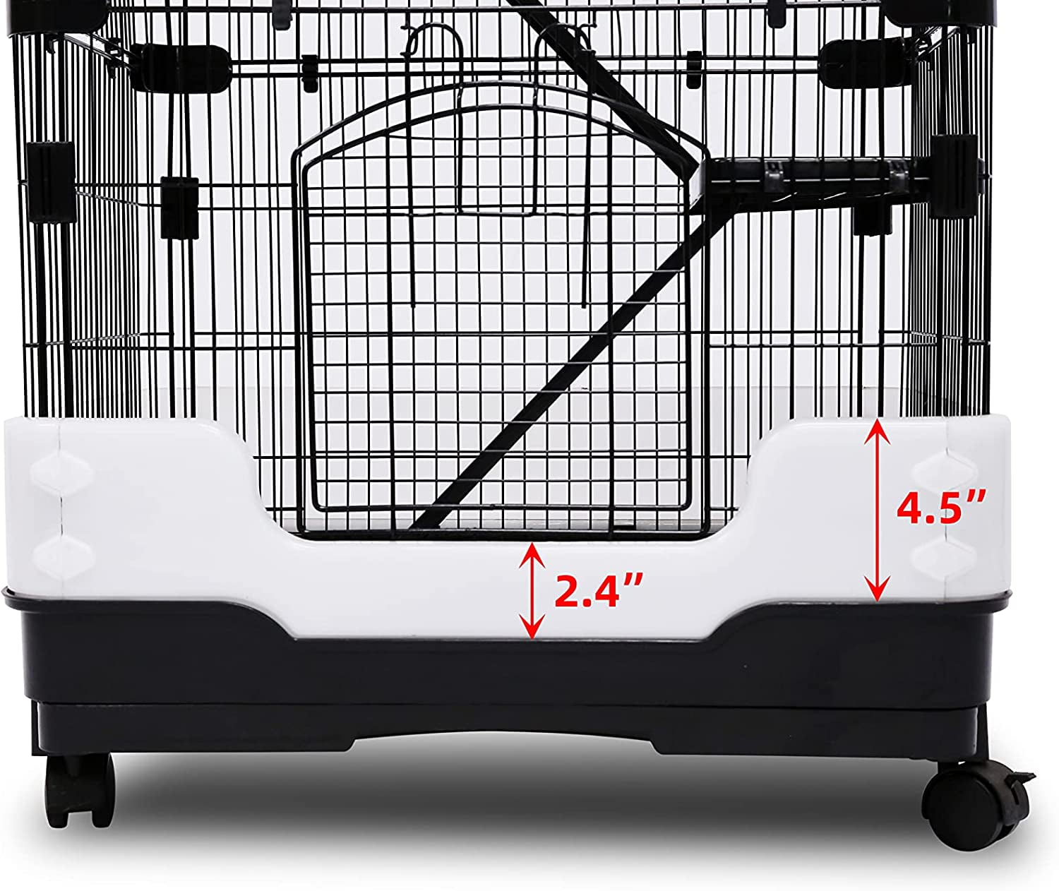 Homey Pet 3 Levels Chinchilla Ferret Pet Crate Small Animals Cages for Rat, Hamster, Guinea Pig, Squirrel, Include Caster Tray and Urine Guard (Black) - Image 3