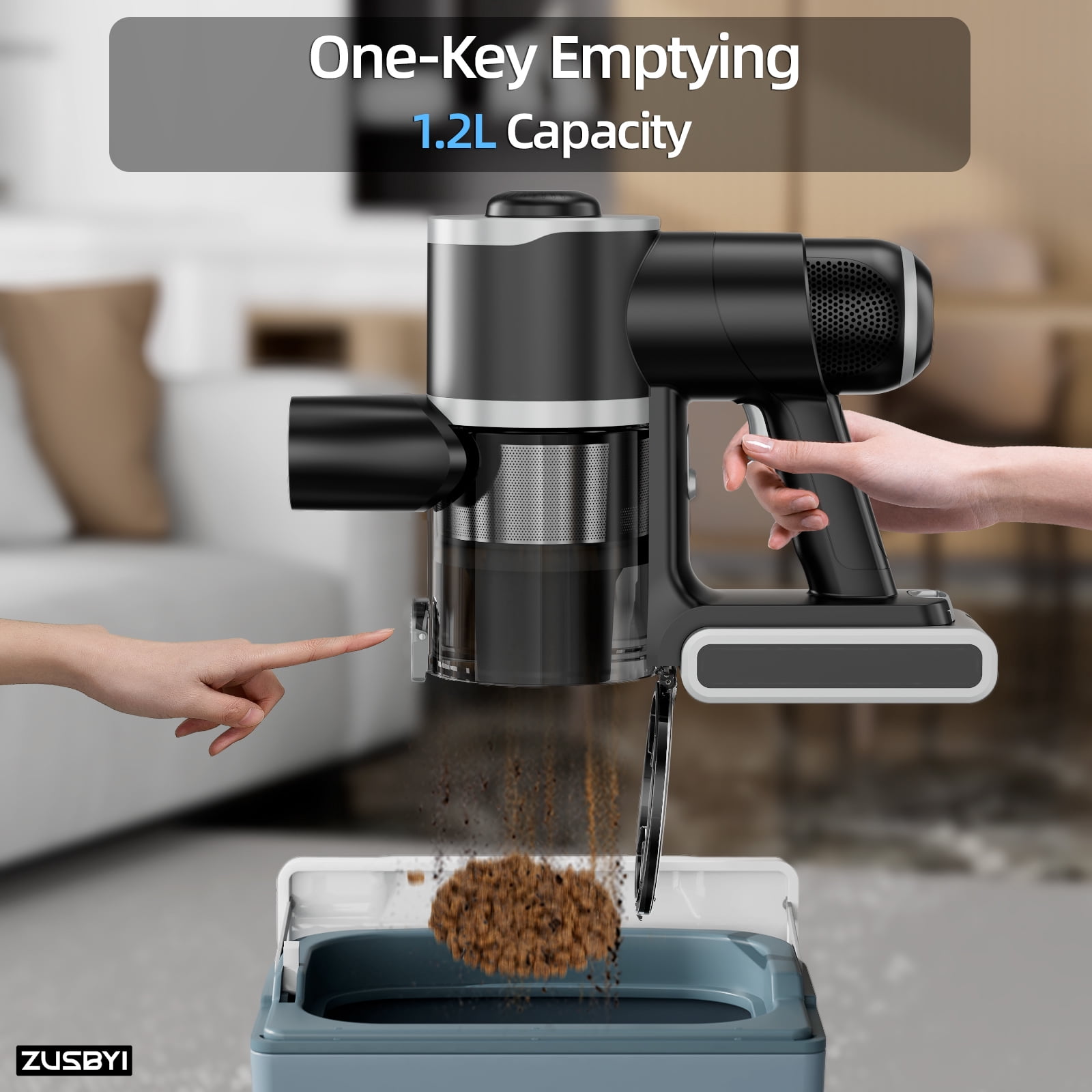 ZUSBYI Cordless Stick Vacuum Cleaner - Telescopic Tube - Image 3