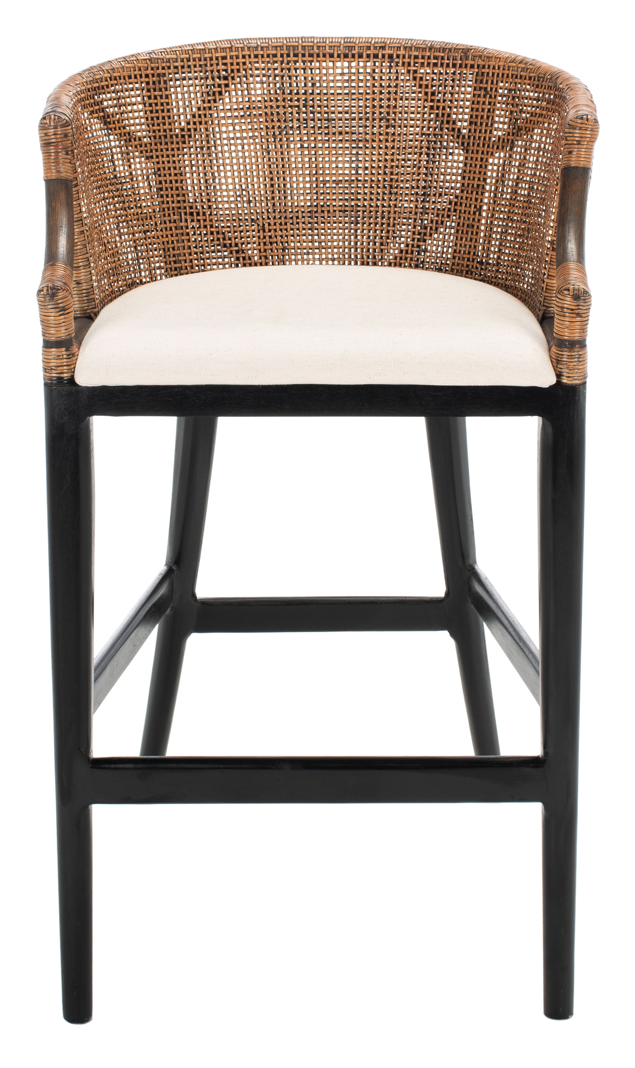 Safavieh Brando Bar Stool with Footrest, Brown/Black/White - Image 8