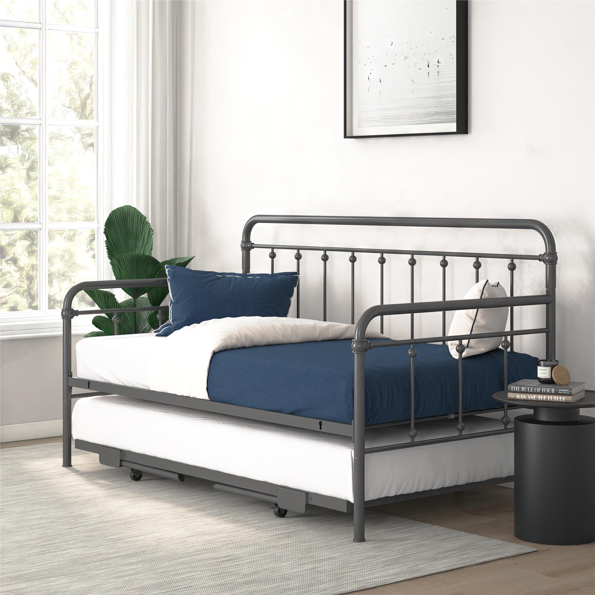 DHP Locky Metal Daybed with Pop Up Trundle Bed, Twin over Twin, Gunmetal Gray - Image 23