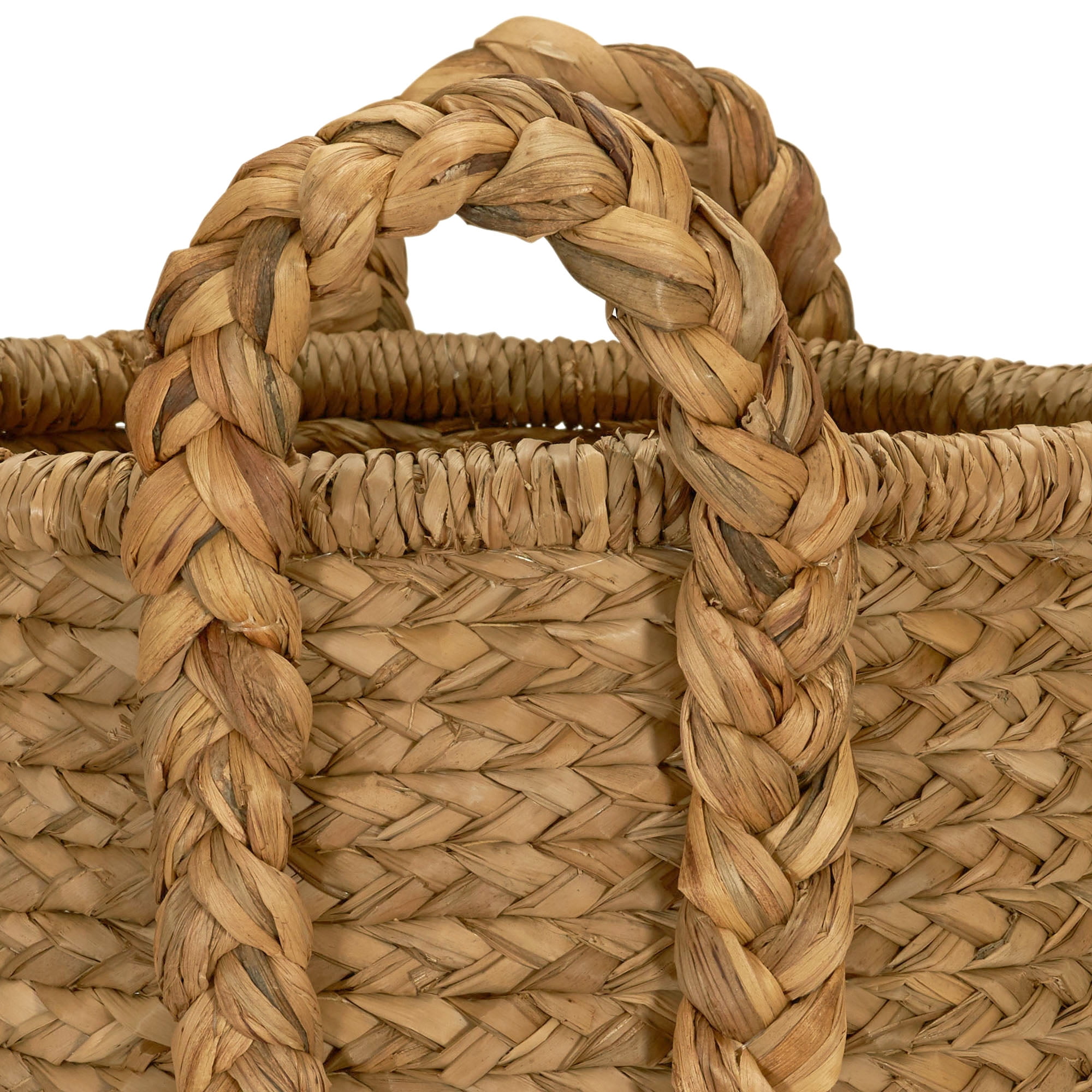 Household Essentials Large Wicker Floor Basket With Braided Handle - Image 7