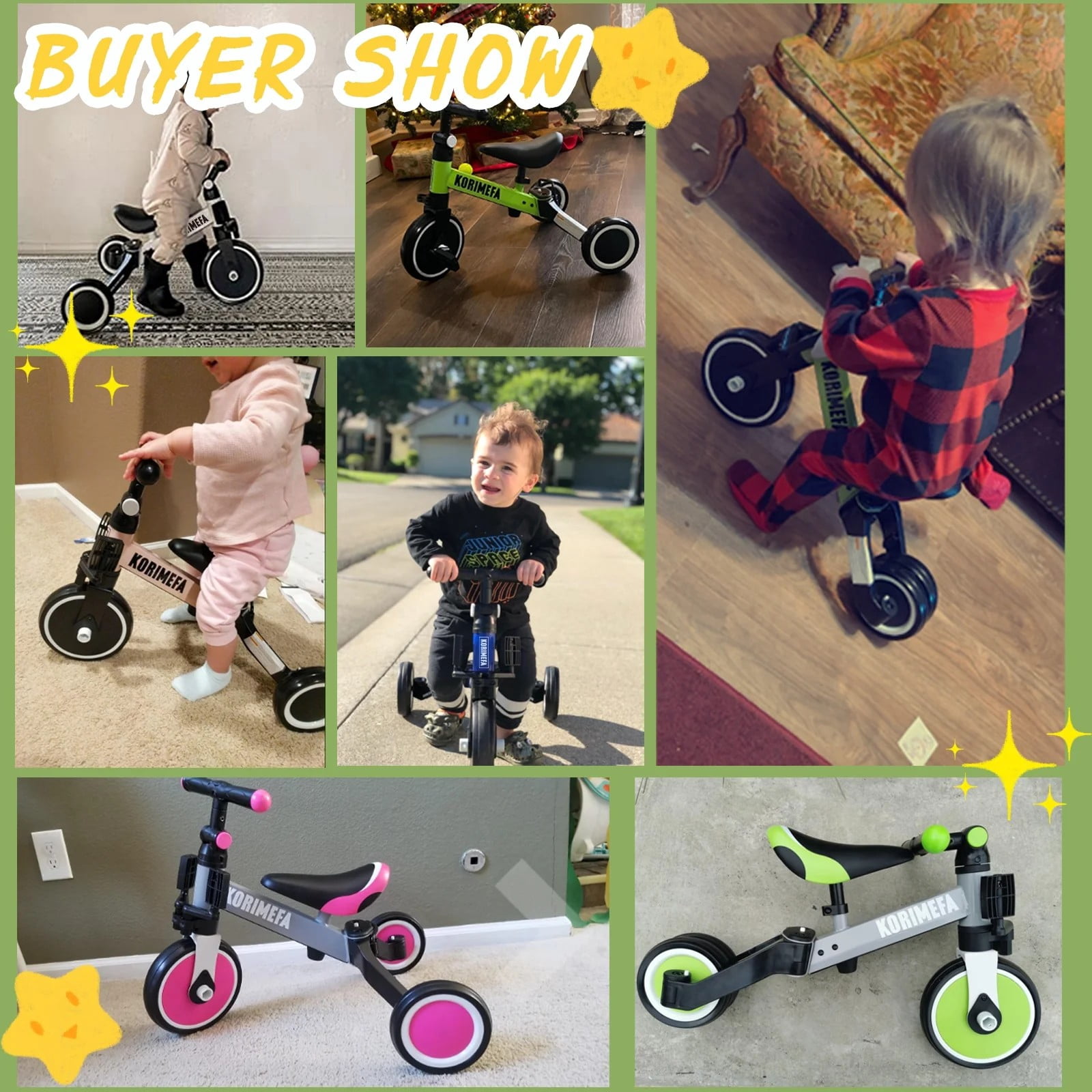 KORIMEFA 5 in 1 Kids Tricycle for 1-4 year olds, Toddler Bike Kids Trike for Balance Training, Baby Bike with Push Handle for Boy Girl - Image 12