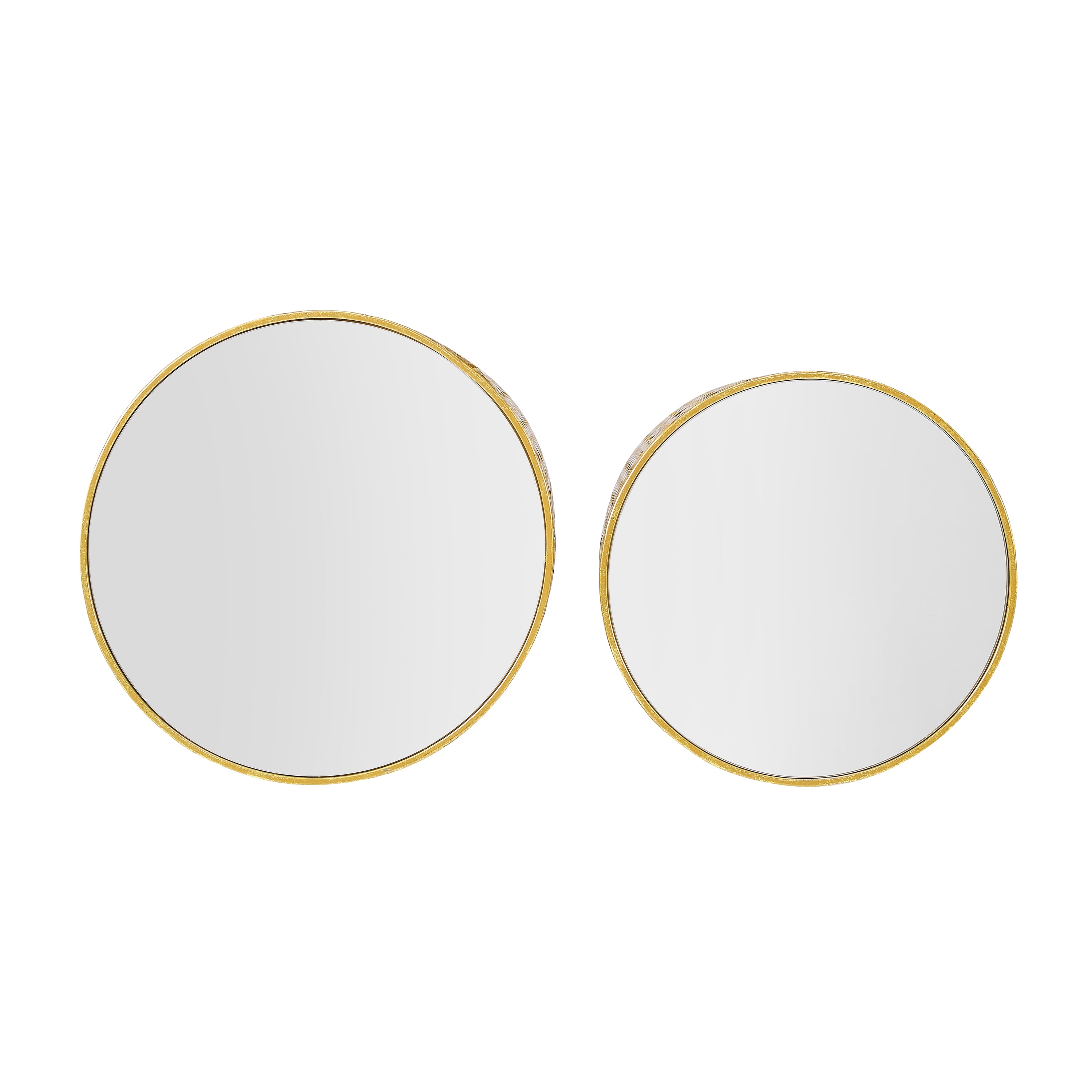 Linon Geometric Metal Nesting Table Set in Gold - Image 6