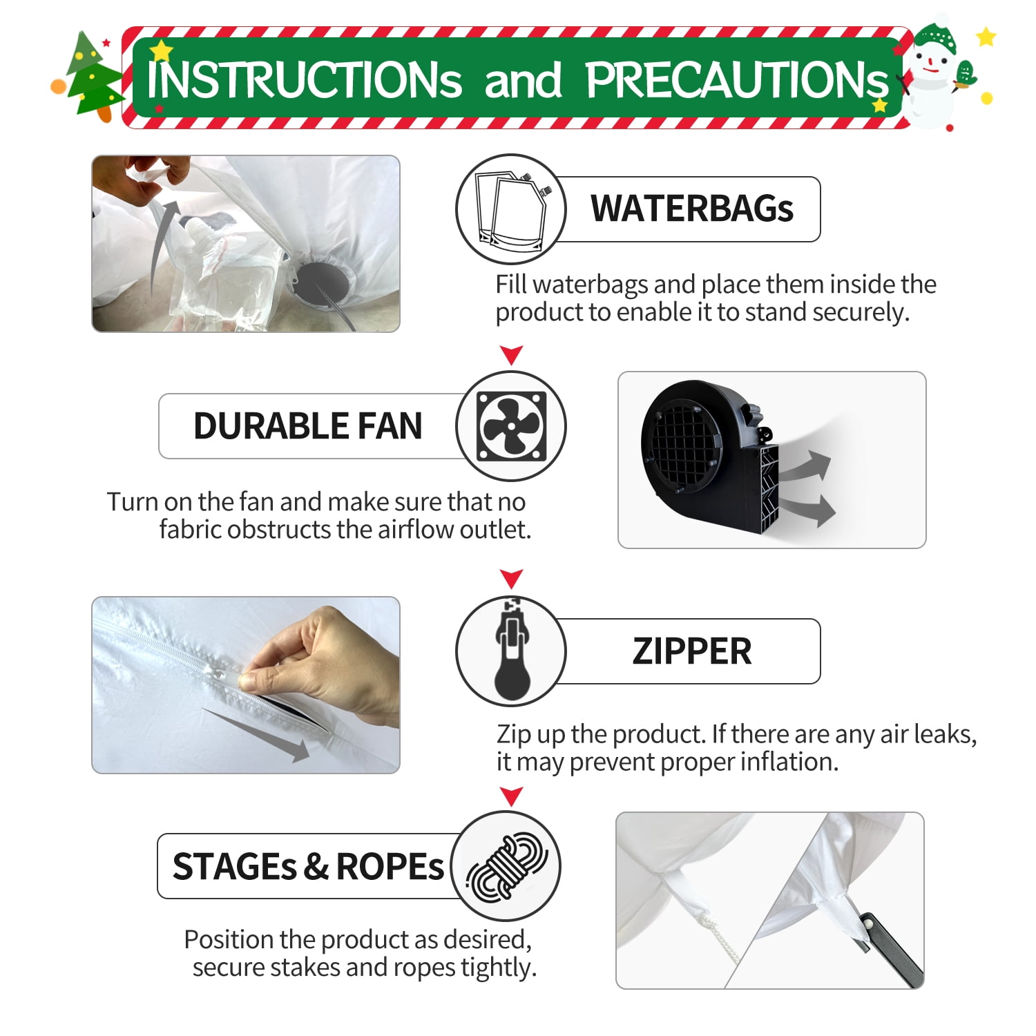 DeeKom 14' Christmas Inflatable Outdoor Decorations, Xmas Giant Blow up Santa Claus with Candy, Built-in LEDs for Lawn Yard Garden Party Festival Celebration - Image 3