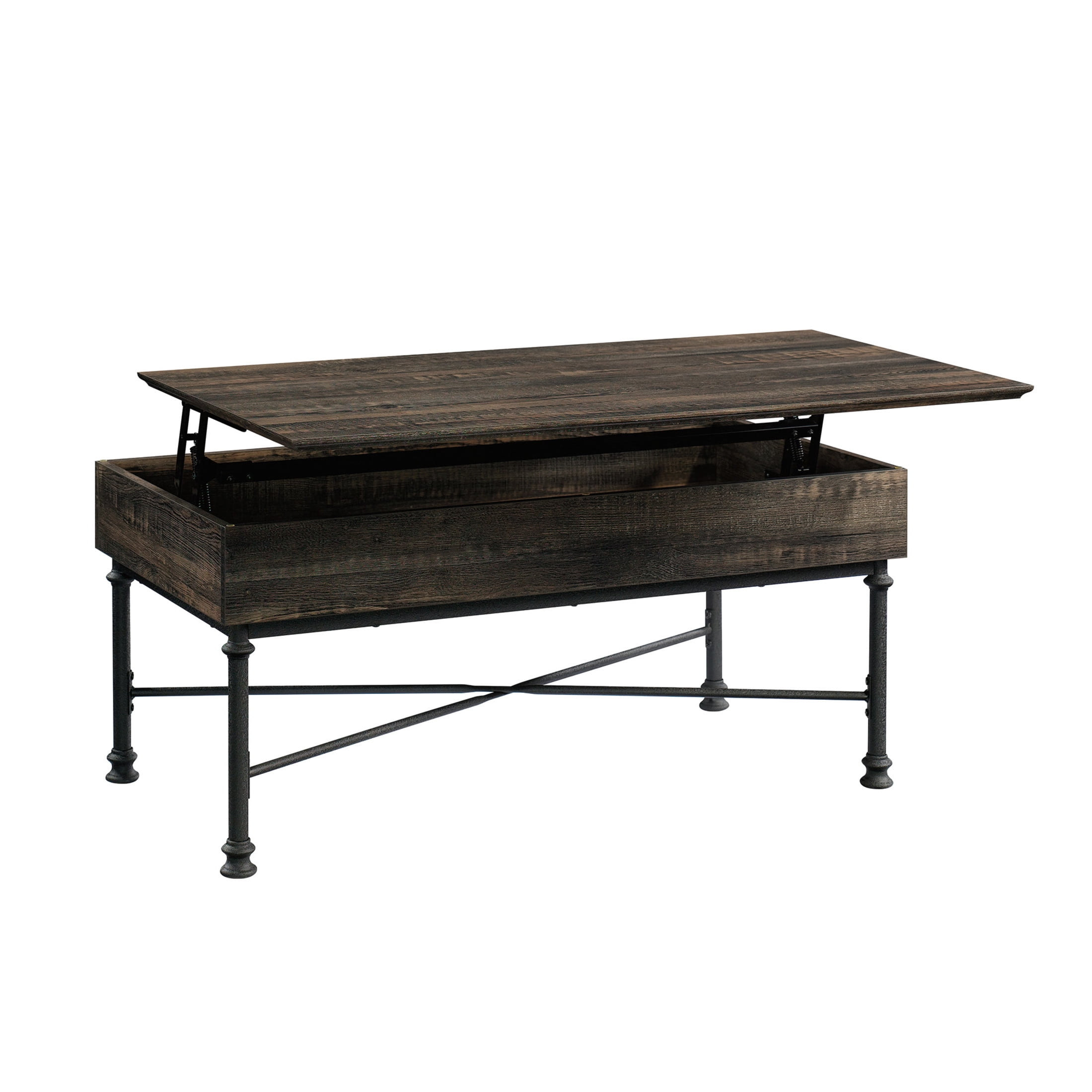 Sauder Canal Street Industrial Lift-Top Coffee Table with Storage, Carbon Oak Finish - Image 6